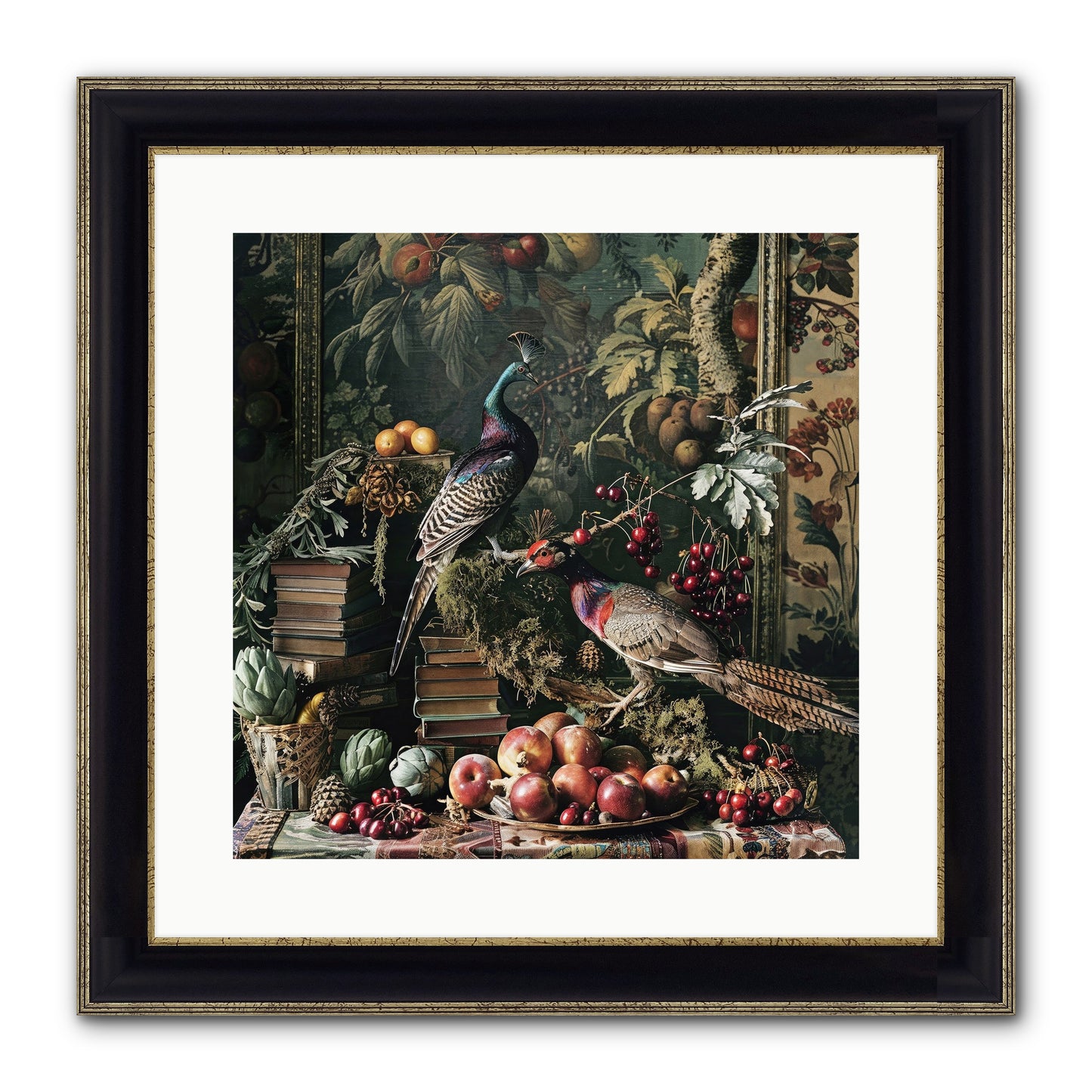 Quills Of The Lost Gardens Framed Print - Black & Gold 16x16