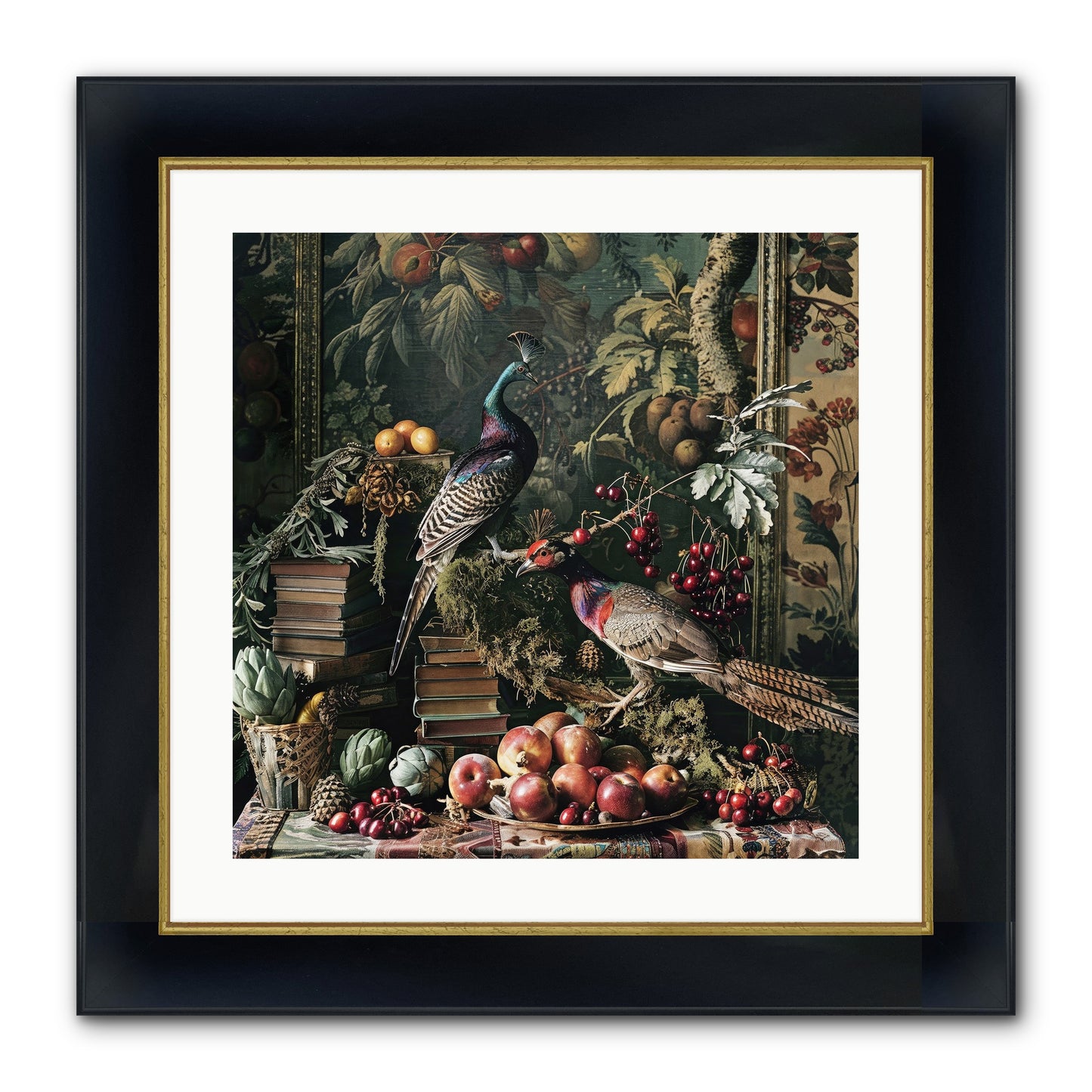 Quills Of The Lost Gardens Framed Print - Wide Black w/Gold 20x20