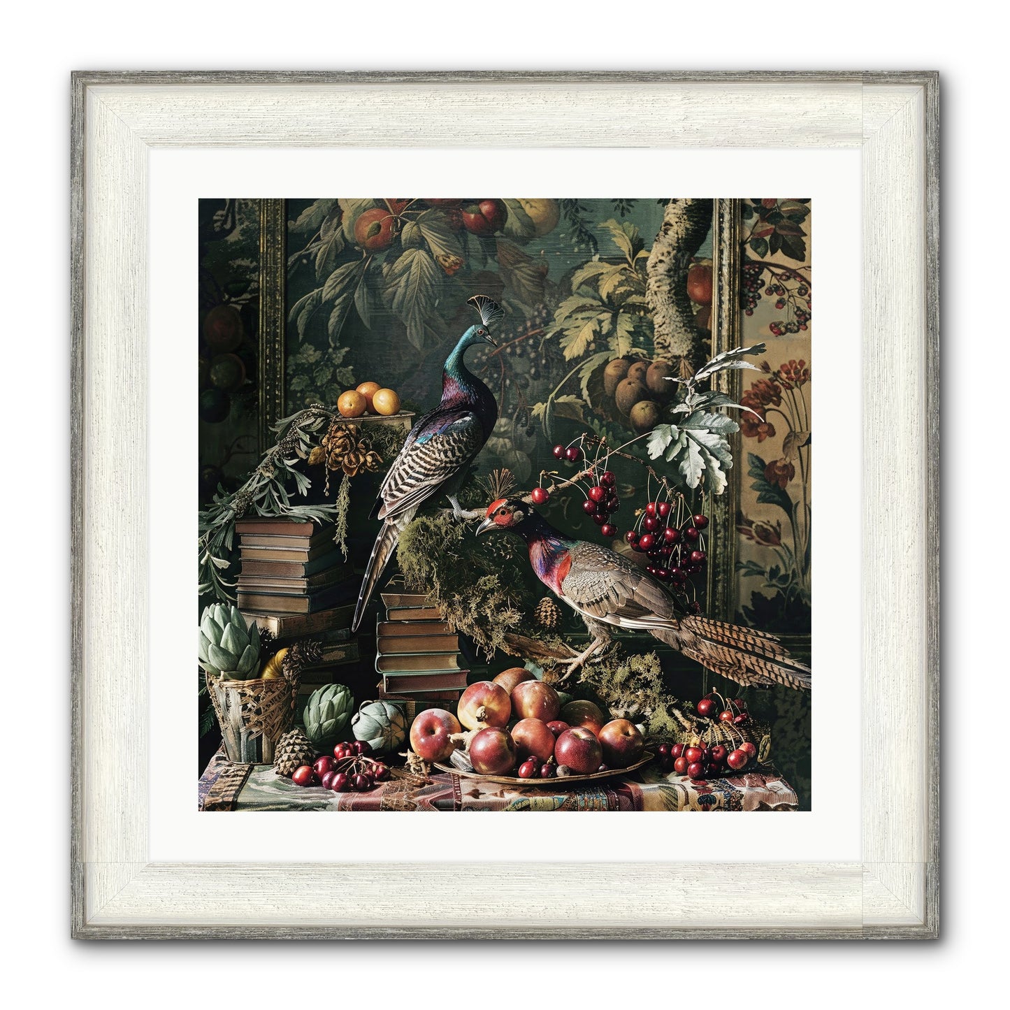 Quills Of The Lost Gardens Framed Print - Driftwood White 24x24
