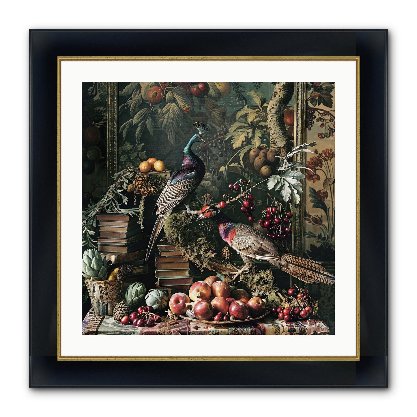Quills Of The Lost Gardens Framed Print - Wide Black w/Gold 24x24