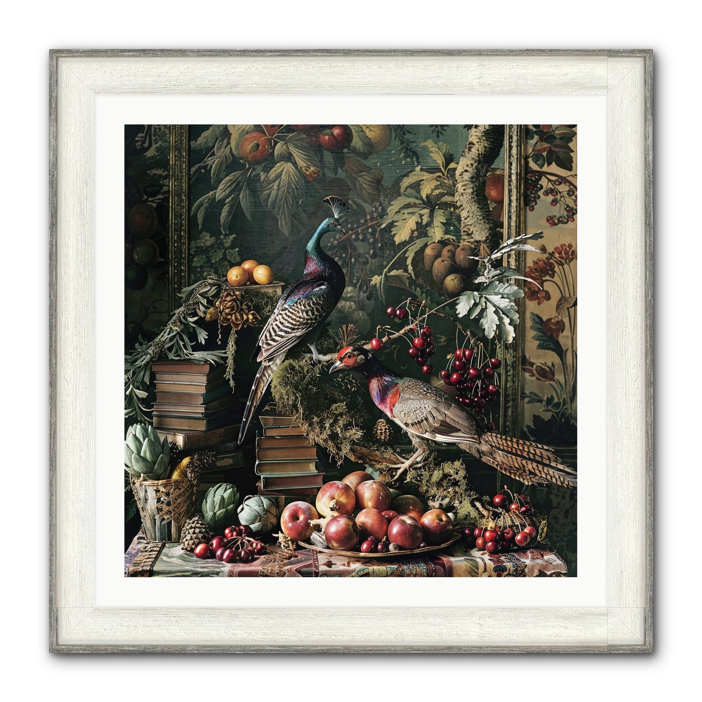 Quills Of The Lost Gardens Framed Print - Driftwood White 30x30