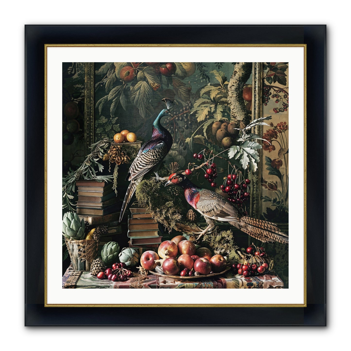 Quills Of The Lost Gardens Framed Print - Wide Black w/Gold 30x30