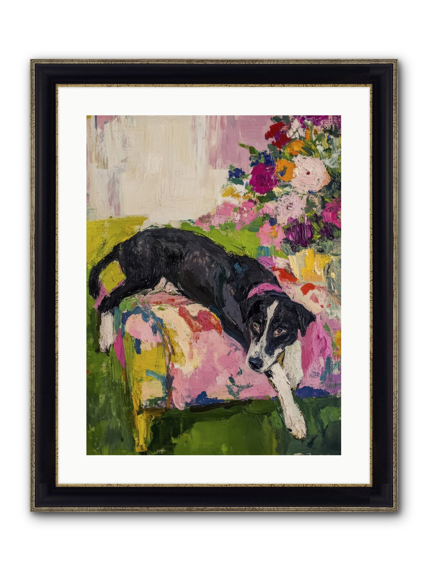 Quince Framed Print - Black & Gold 18x24