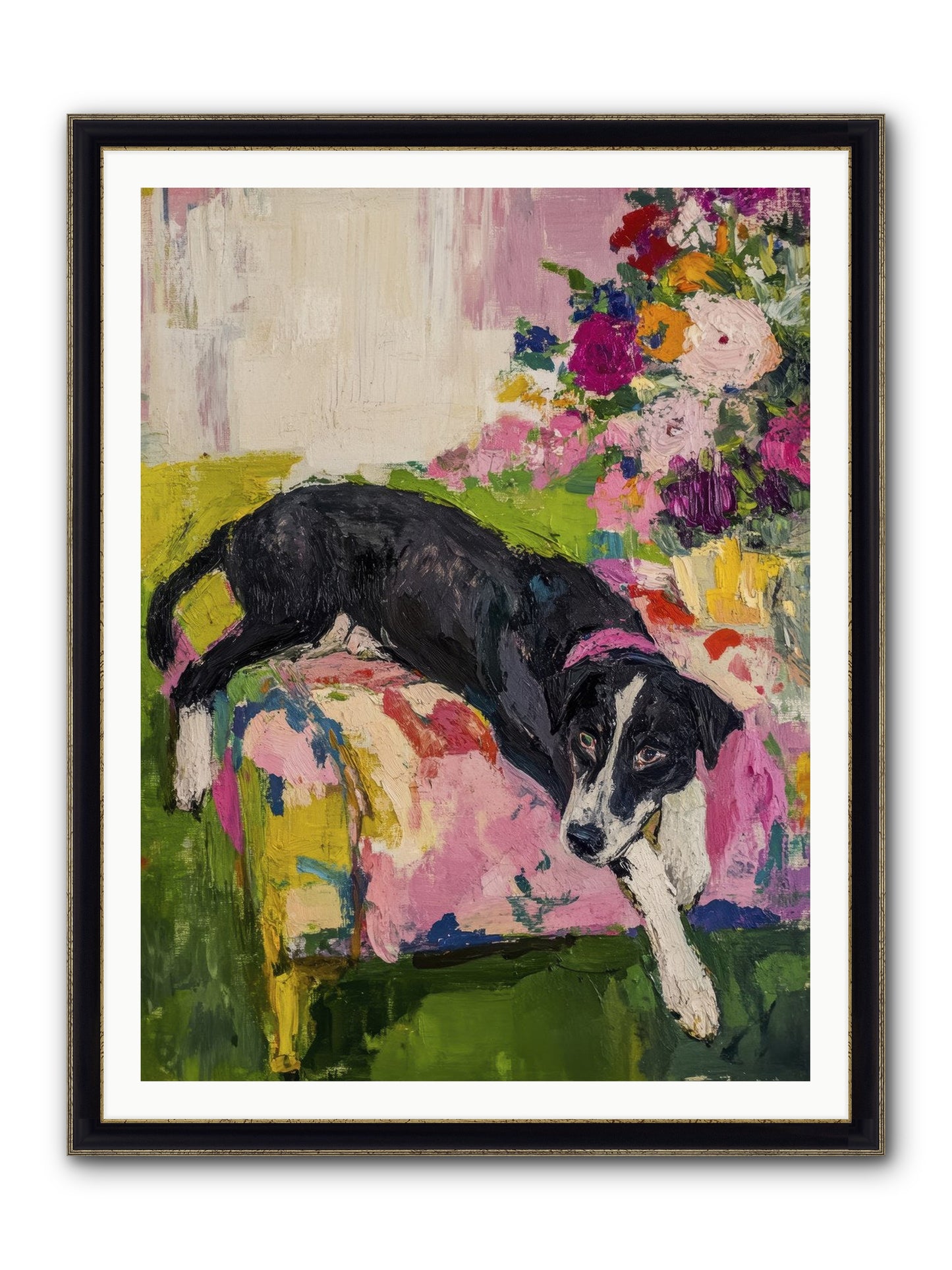 Quince Framed Print - Black & Gold 36x48
