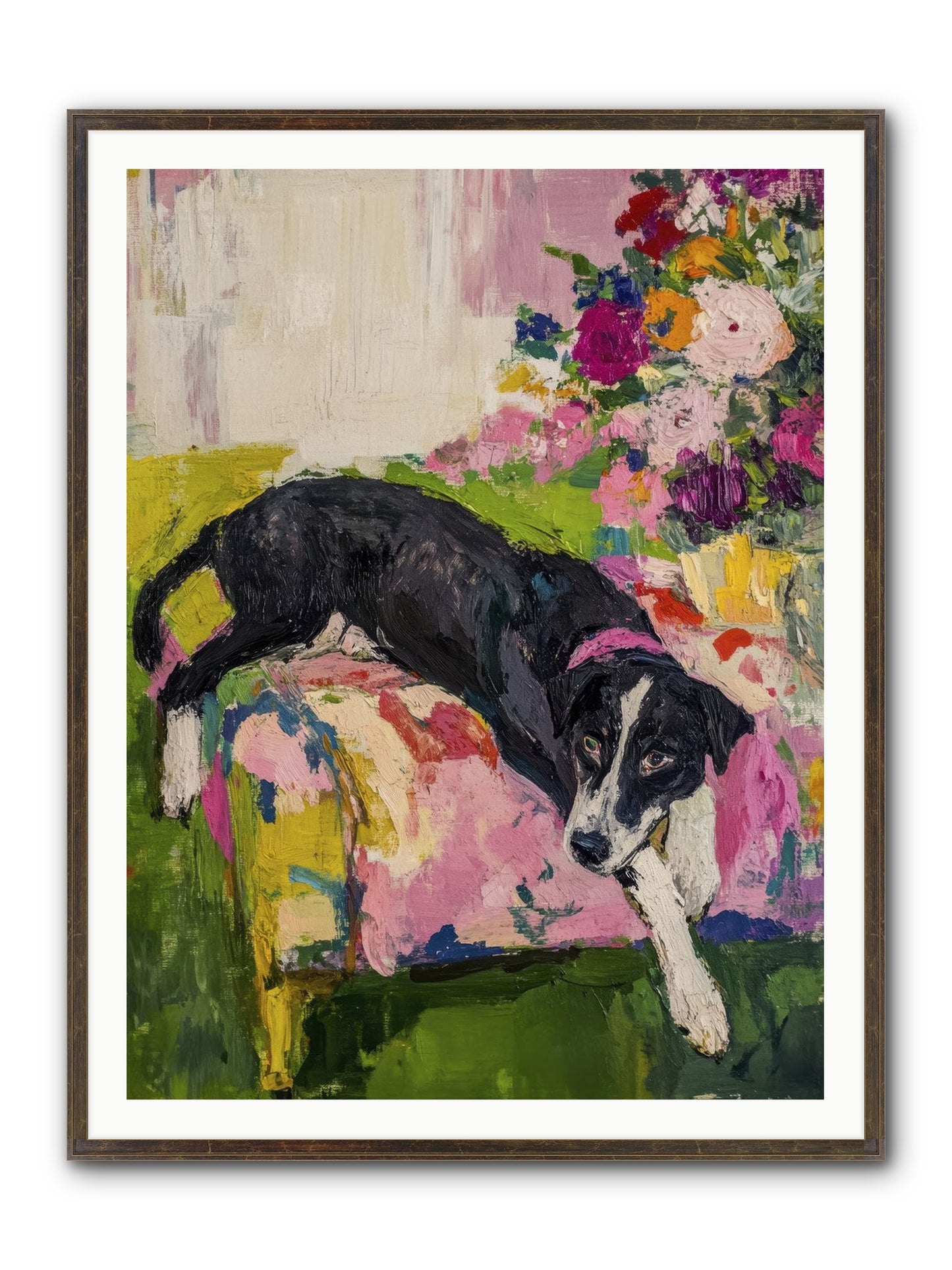 Quince Framed Print - Slimwoods Black/Gold 36x48