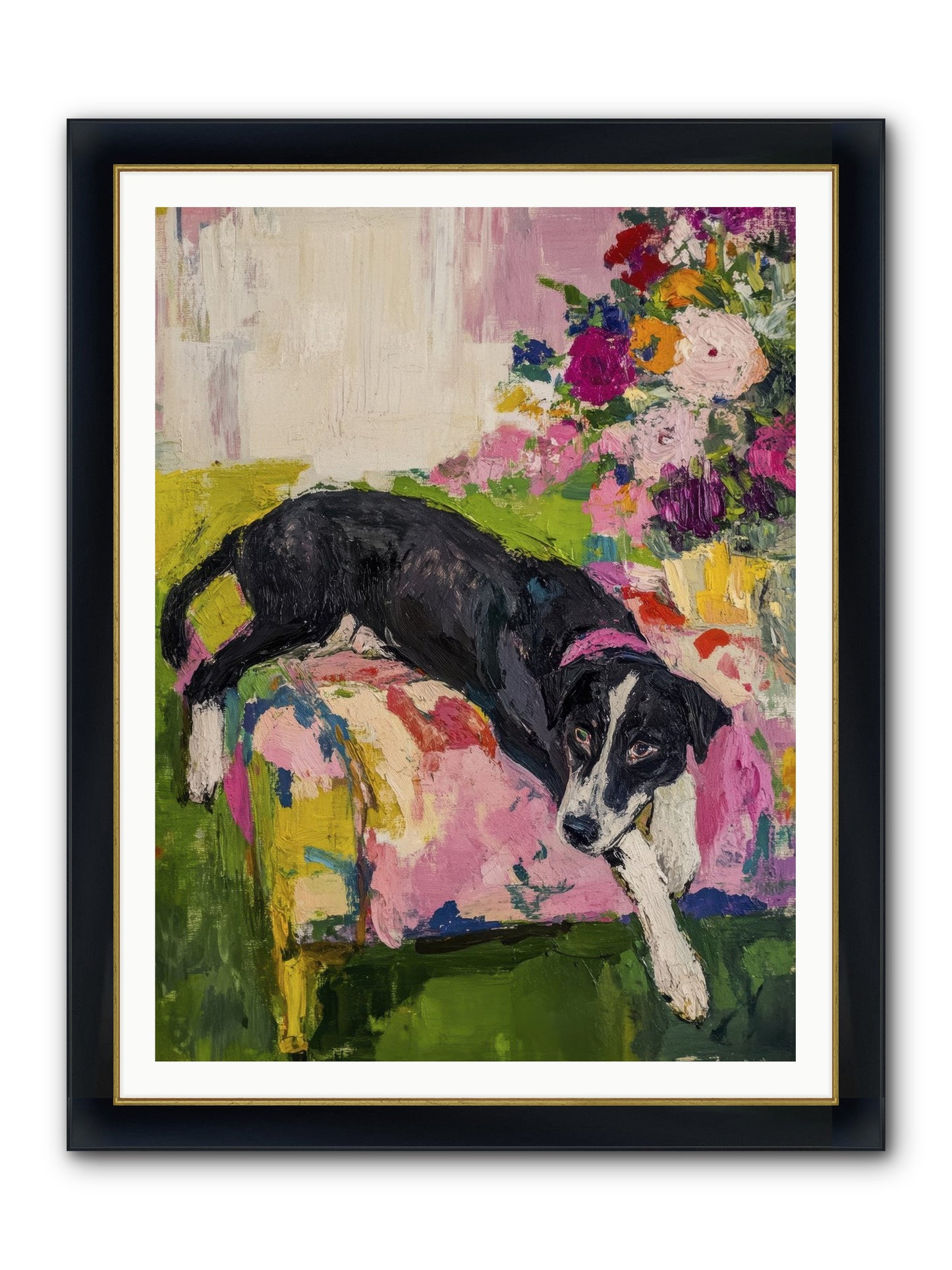 Quince Framed Print - Wide Black w/Gold 36x48