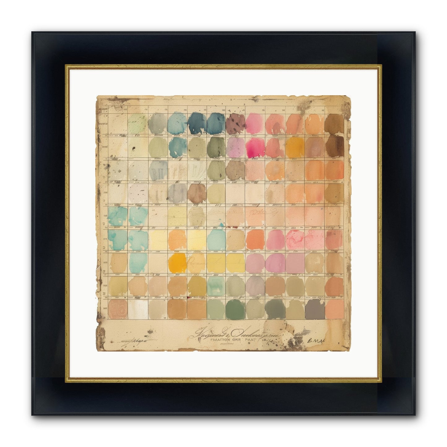 Quintessential Framed Print - Wide Black w/Gold 20x20
