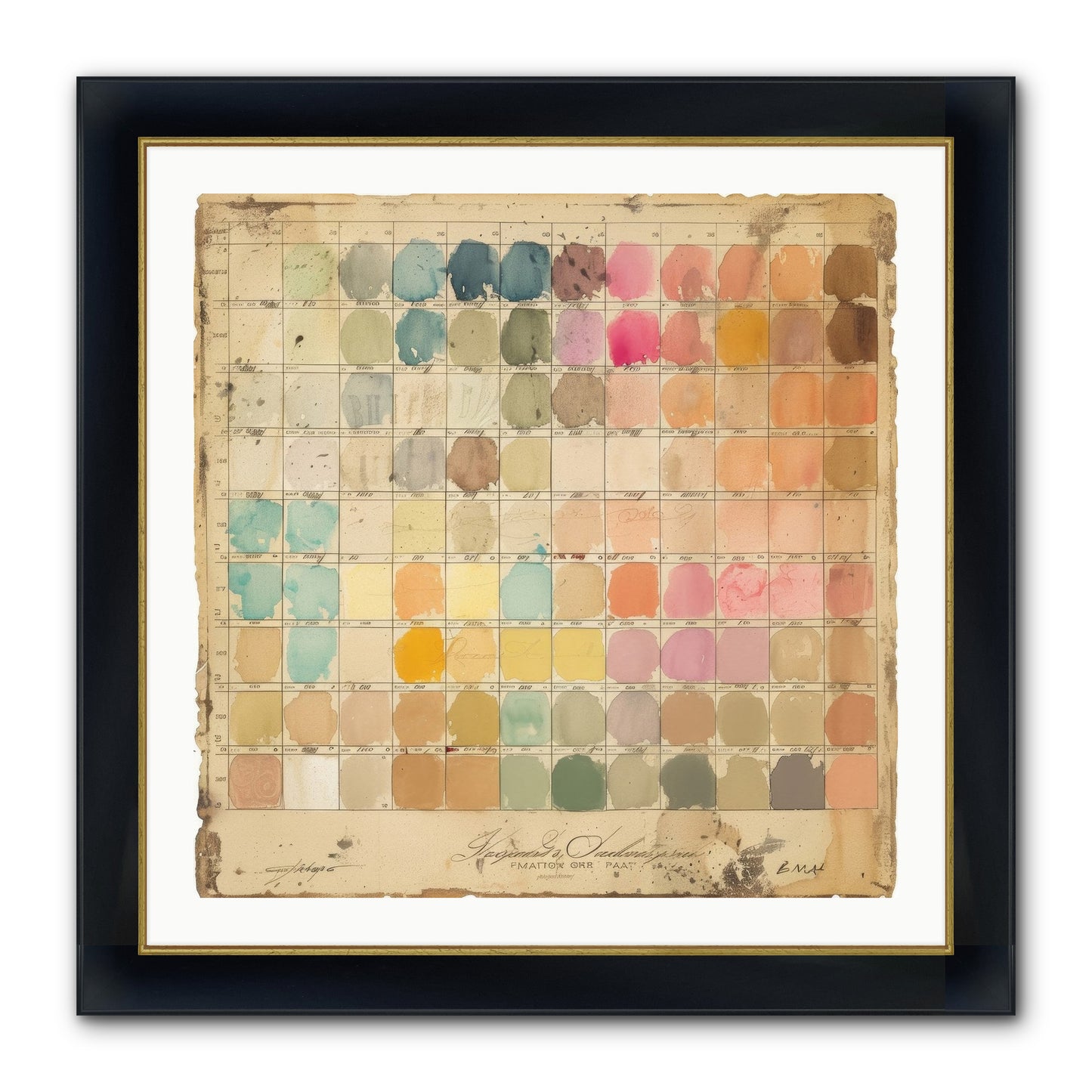 Quintessential Framed Print - Wide Black w/Gold 30x30