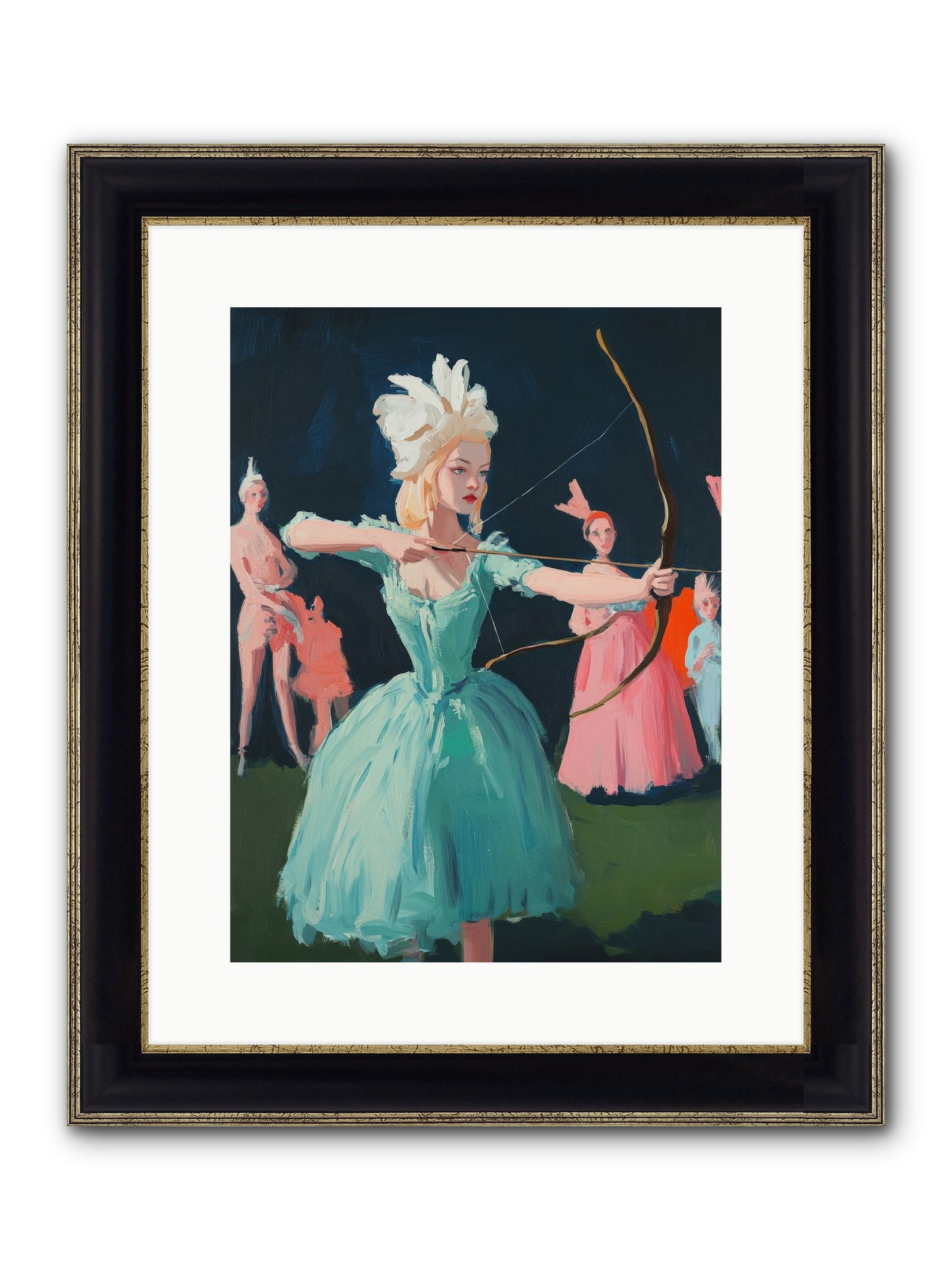 Quiver & Crown Framed Print - Black & Gold 12x16