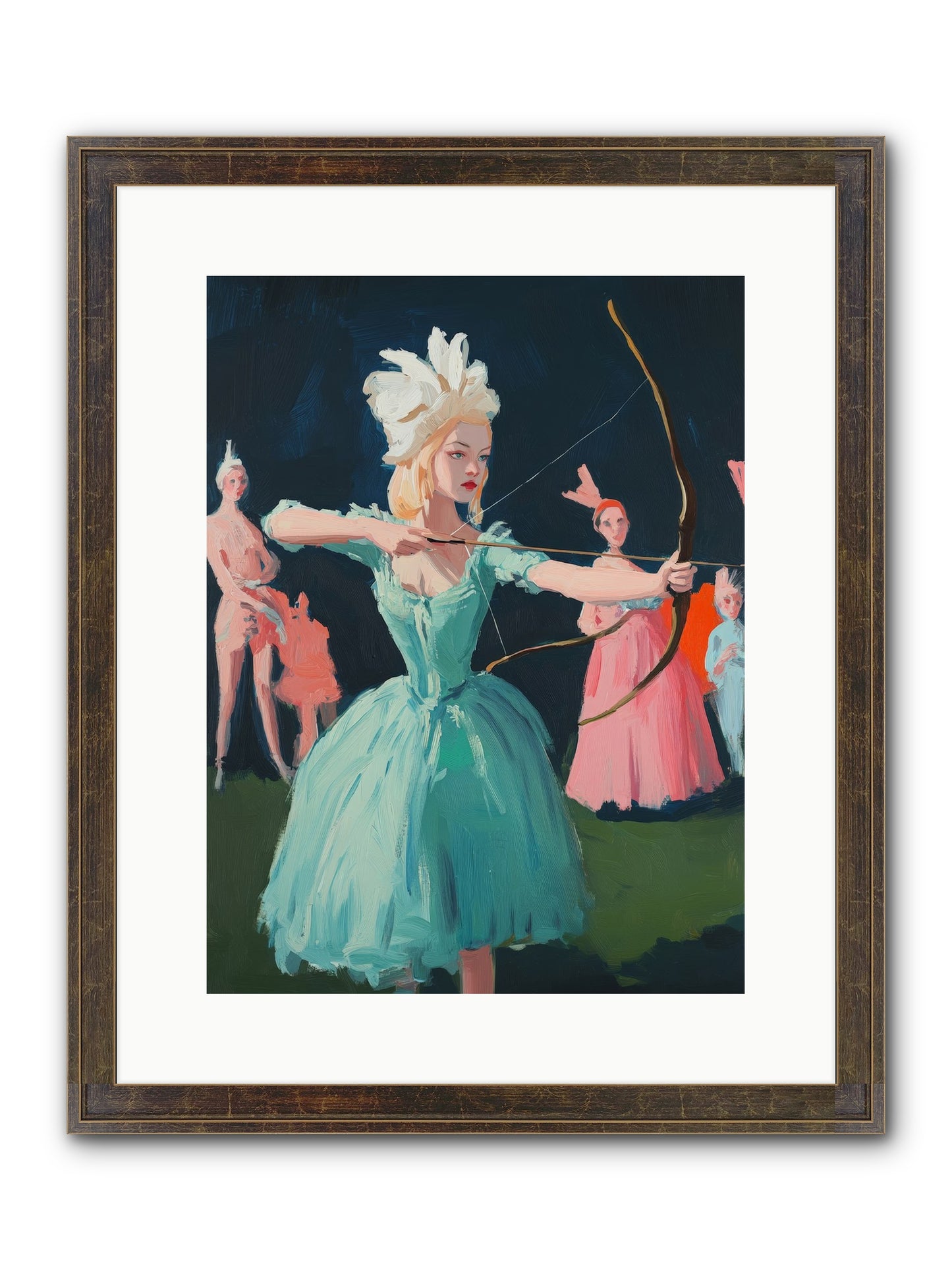 Quiver & Crown Framed Print - Slimwoods Black/Gold 12x16