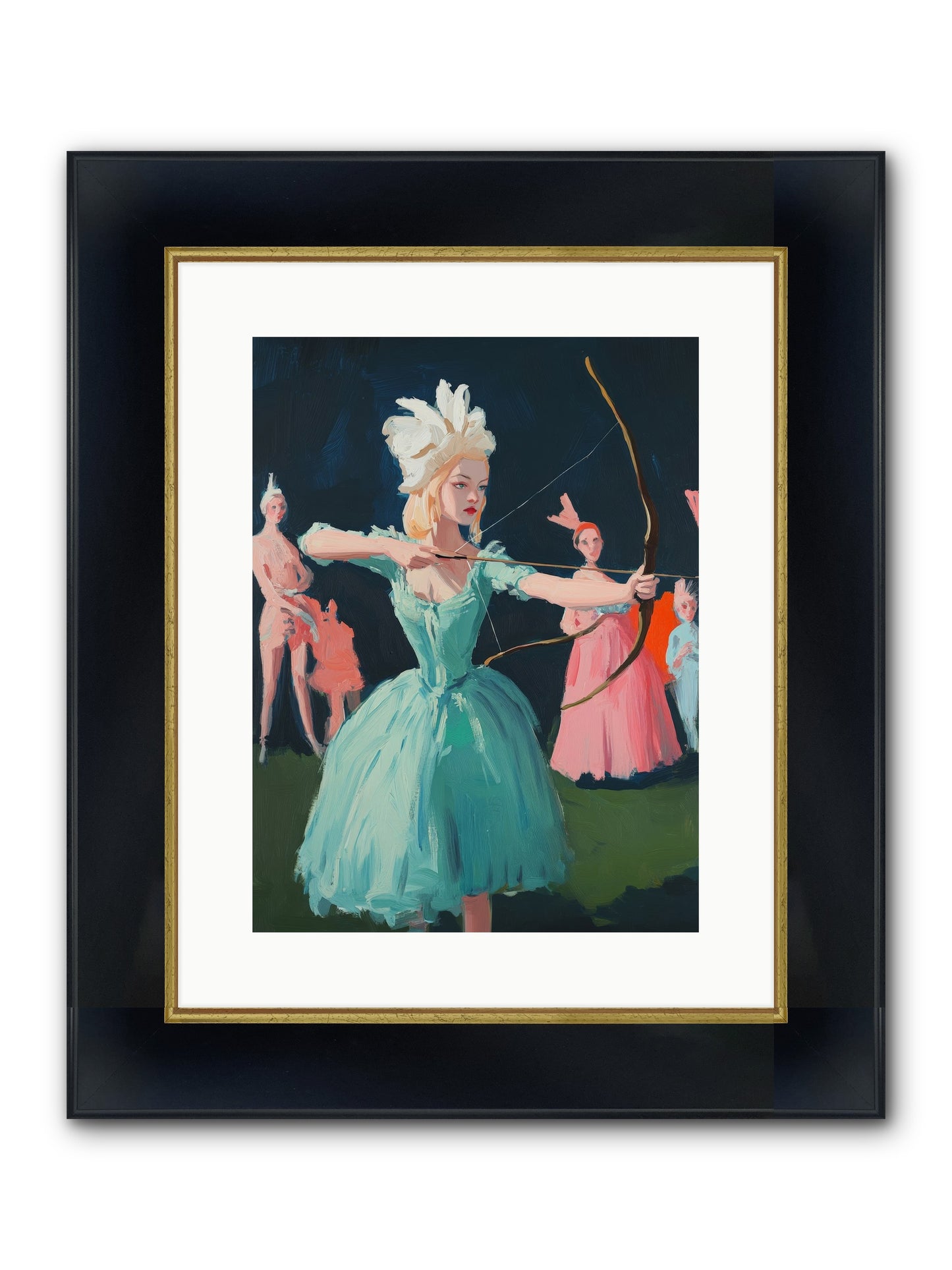 Quiver & Crown Framed Print - Wide Black w/Gold 12x16