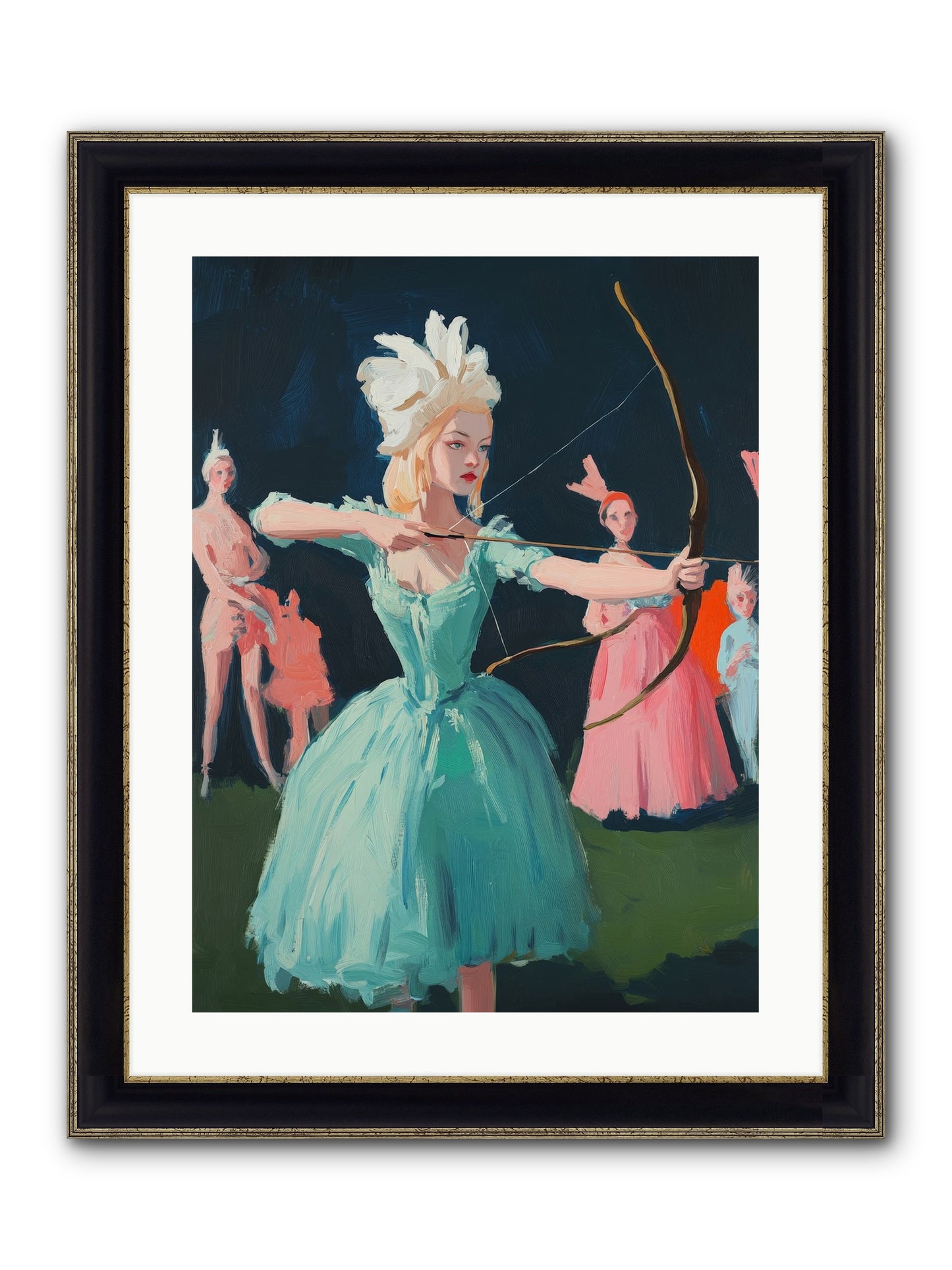 Quiver & Crown Framed Print - Black & Gold 18x24