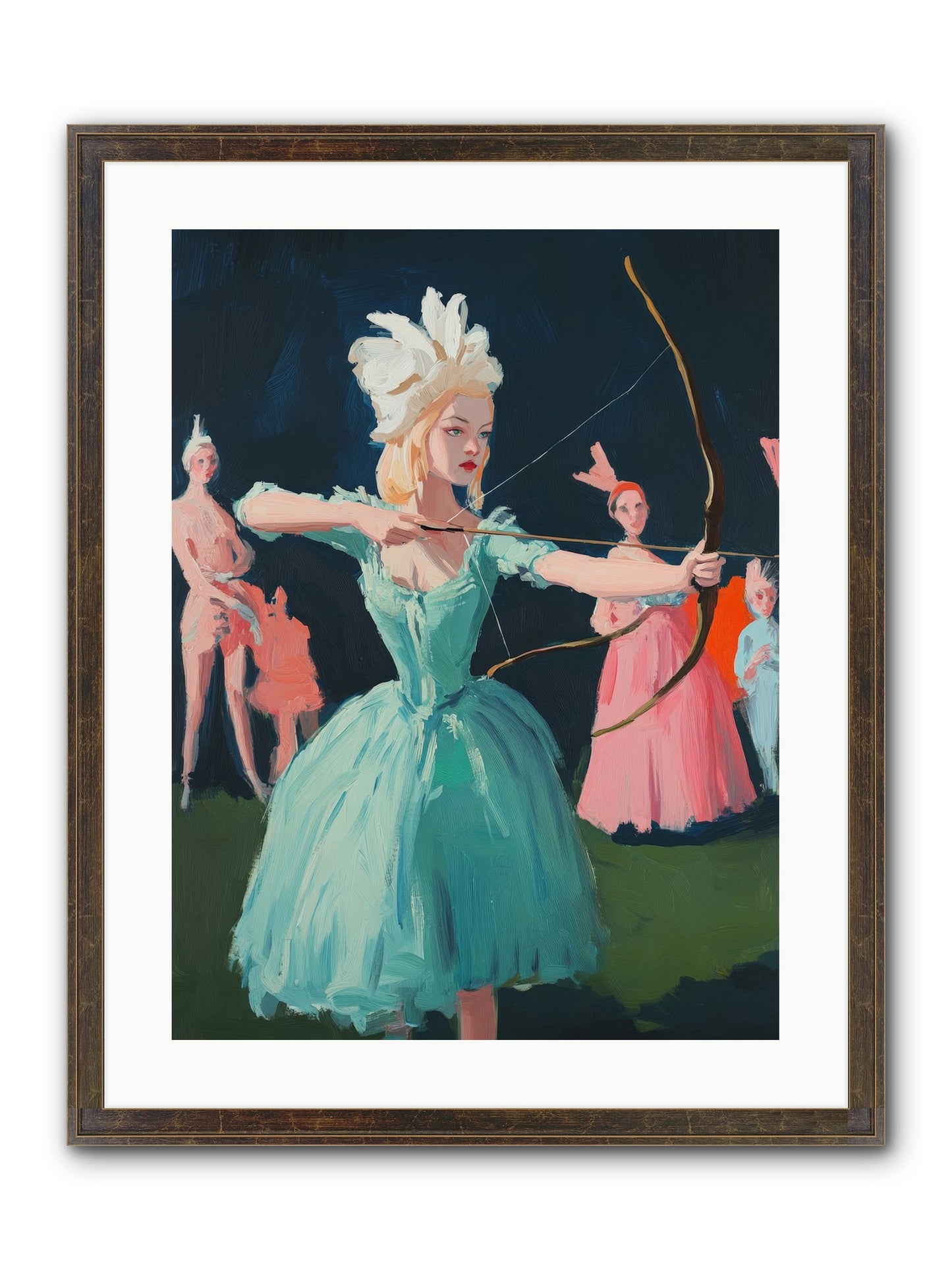 Quiver & Crown Framed Print - Slimwoods Black/Gold 18x24