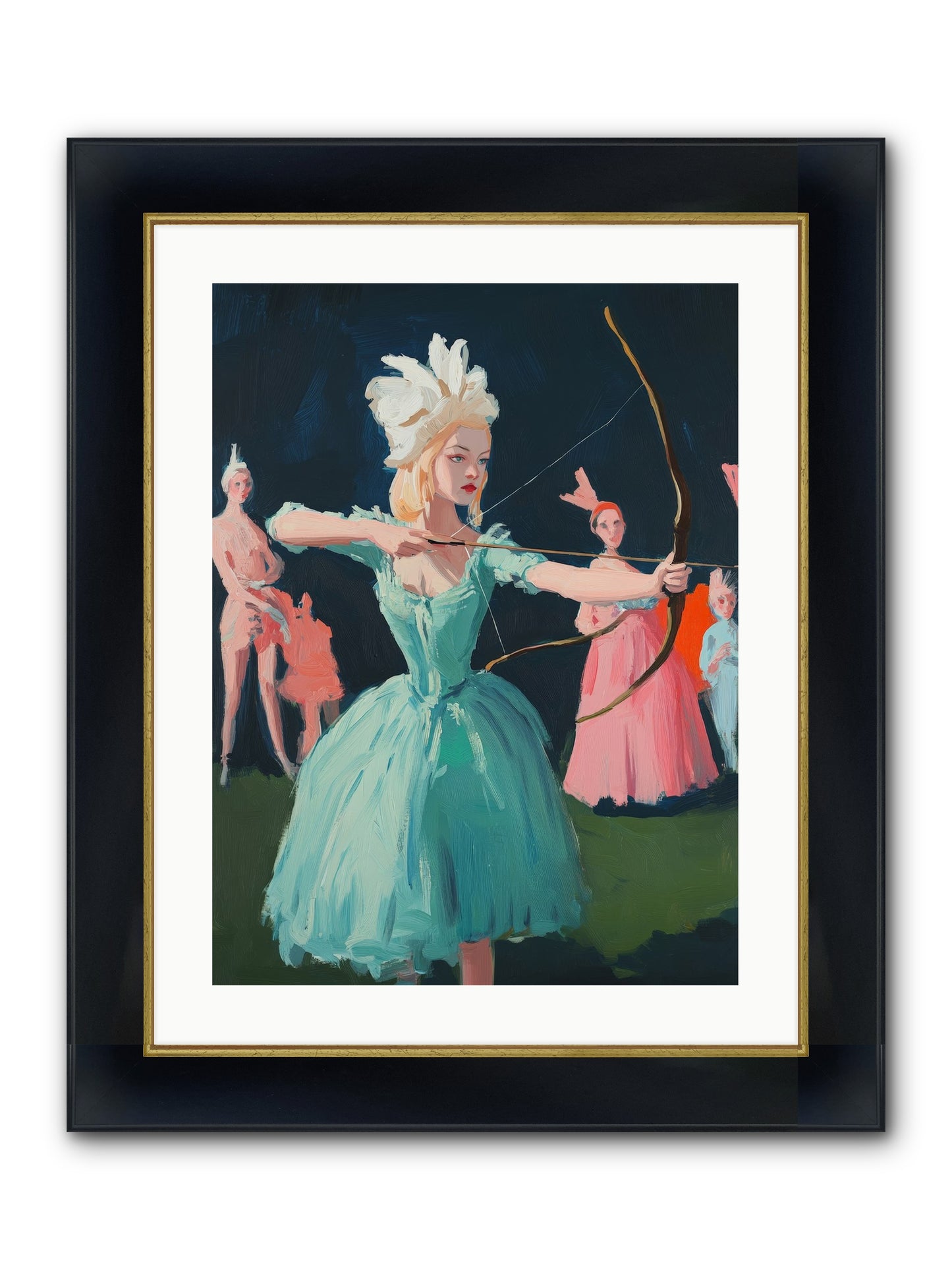 Quiver & Crown Framed Print - Wide Black w/Gold 18x24