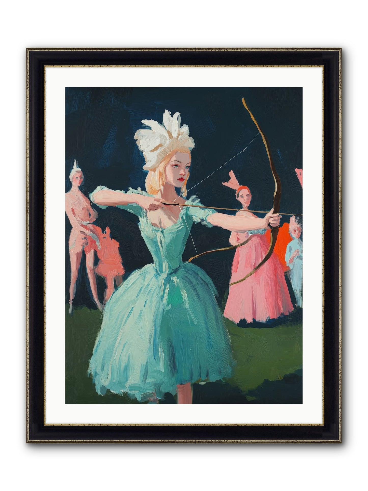 Quiver & Crown Framed Print - Black & Gold 24x32