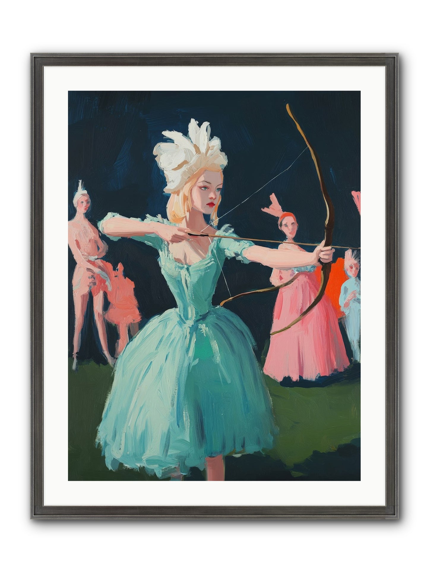 Quiver & Crown Framed Print - Slimwoods Black/Silver 24x32