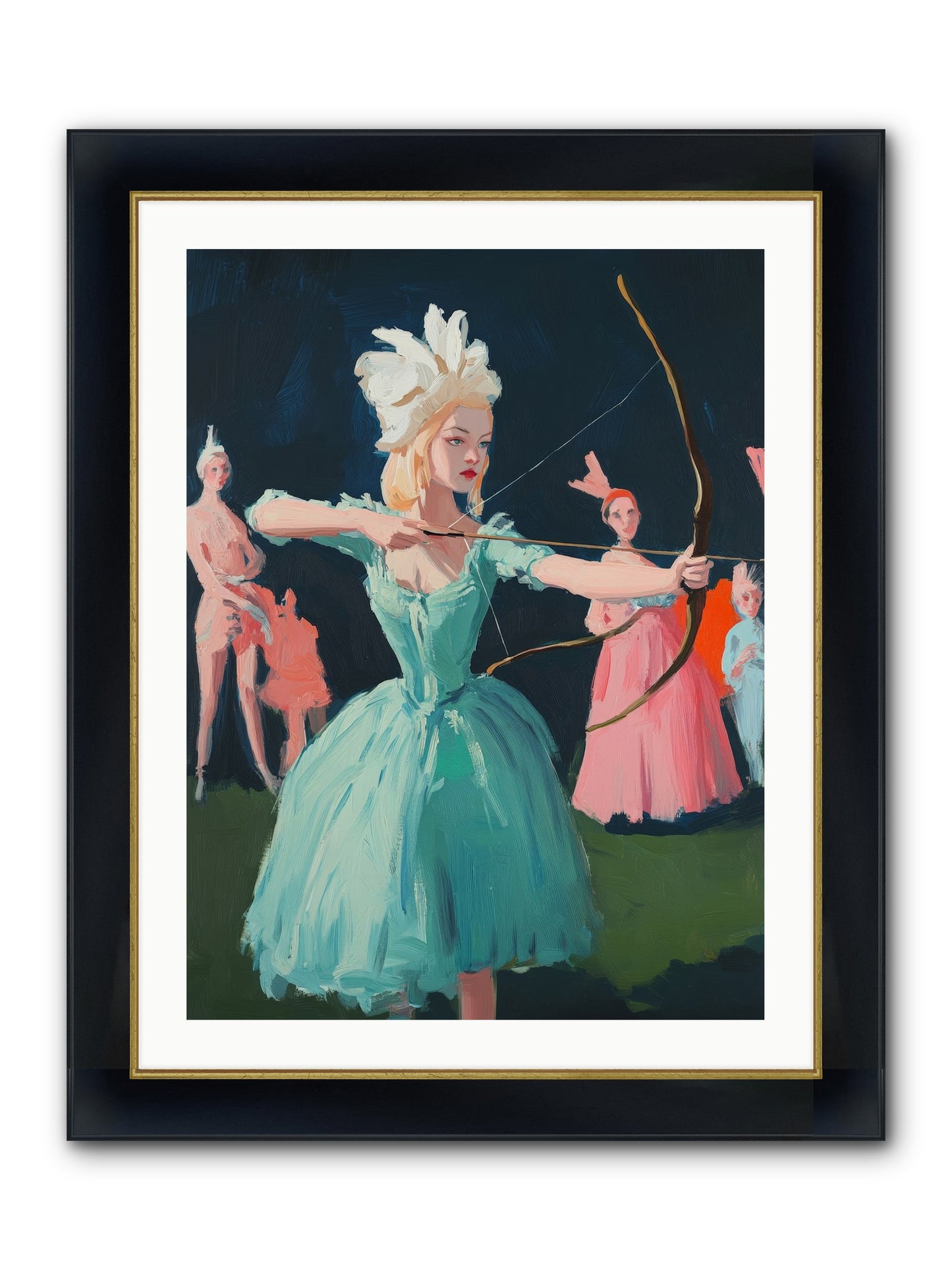 Quiver & Crown Framed Print - Wide Black w/Gold 24x32