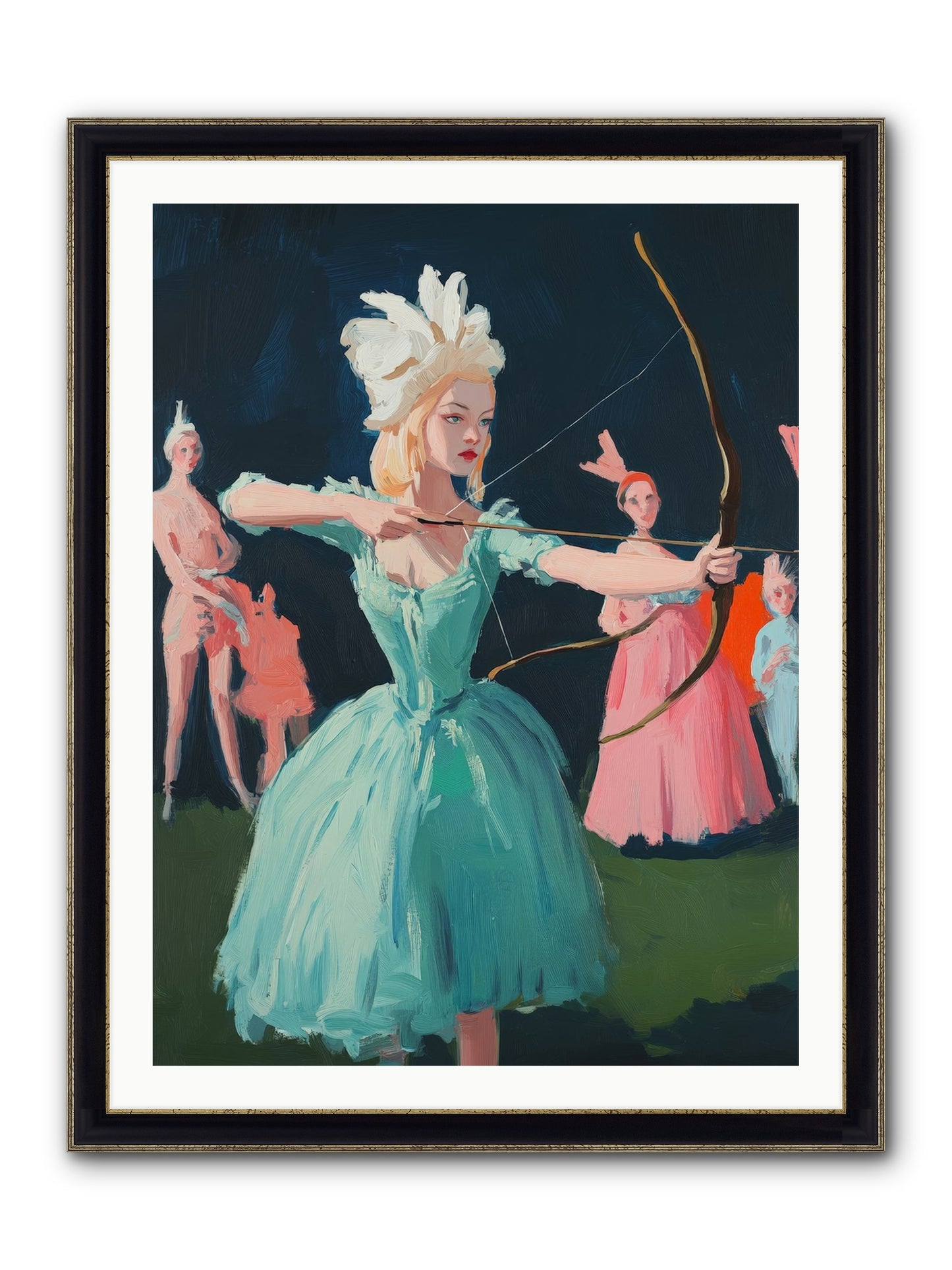 Quiver & Crown Framed Print - Black & Gold 30x40