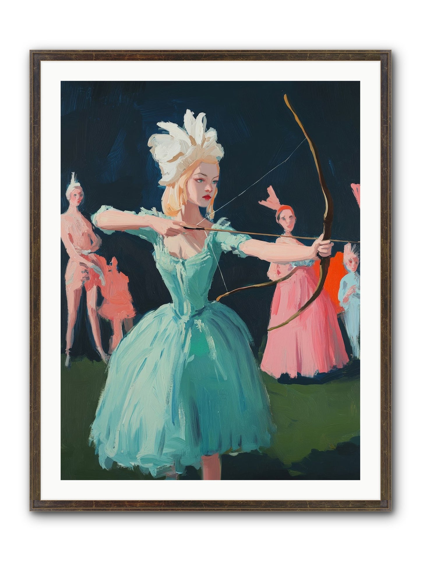 Quiver & Crown Framed Print - Slimwoods Black/Gold 30x40