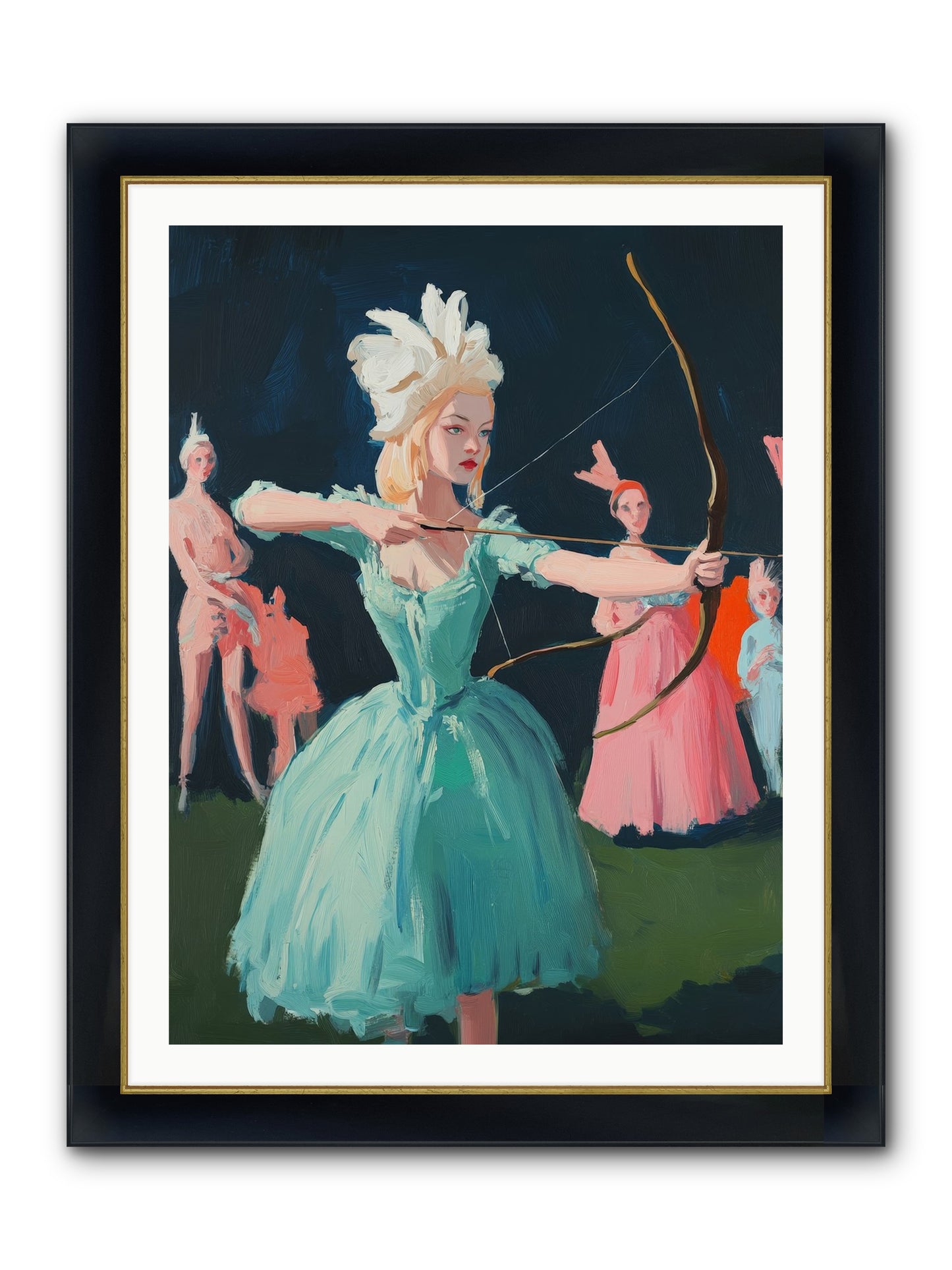 Quiver & Crown Framed Print - Wide Black w/Gold 30x40