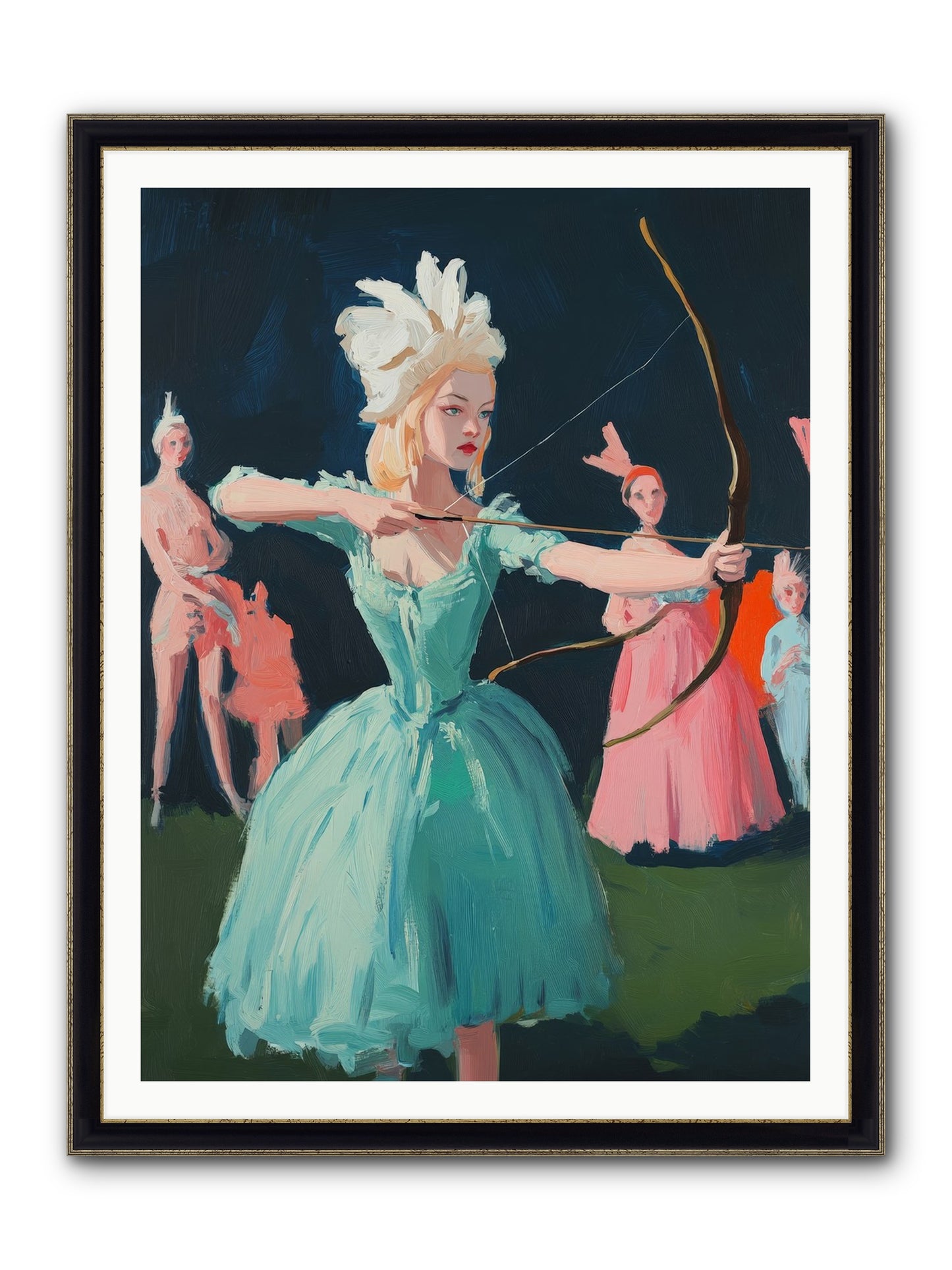 Quiver & Crown Framed Print - Black & Gold 36x48
