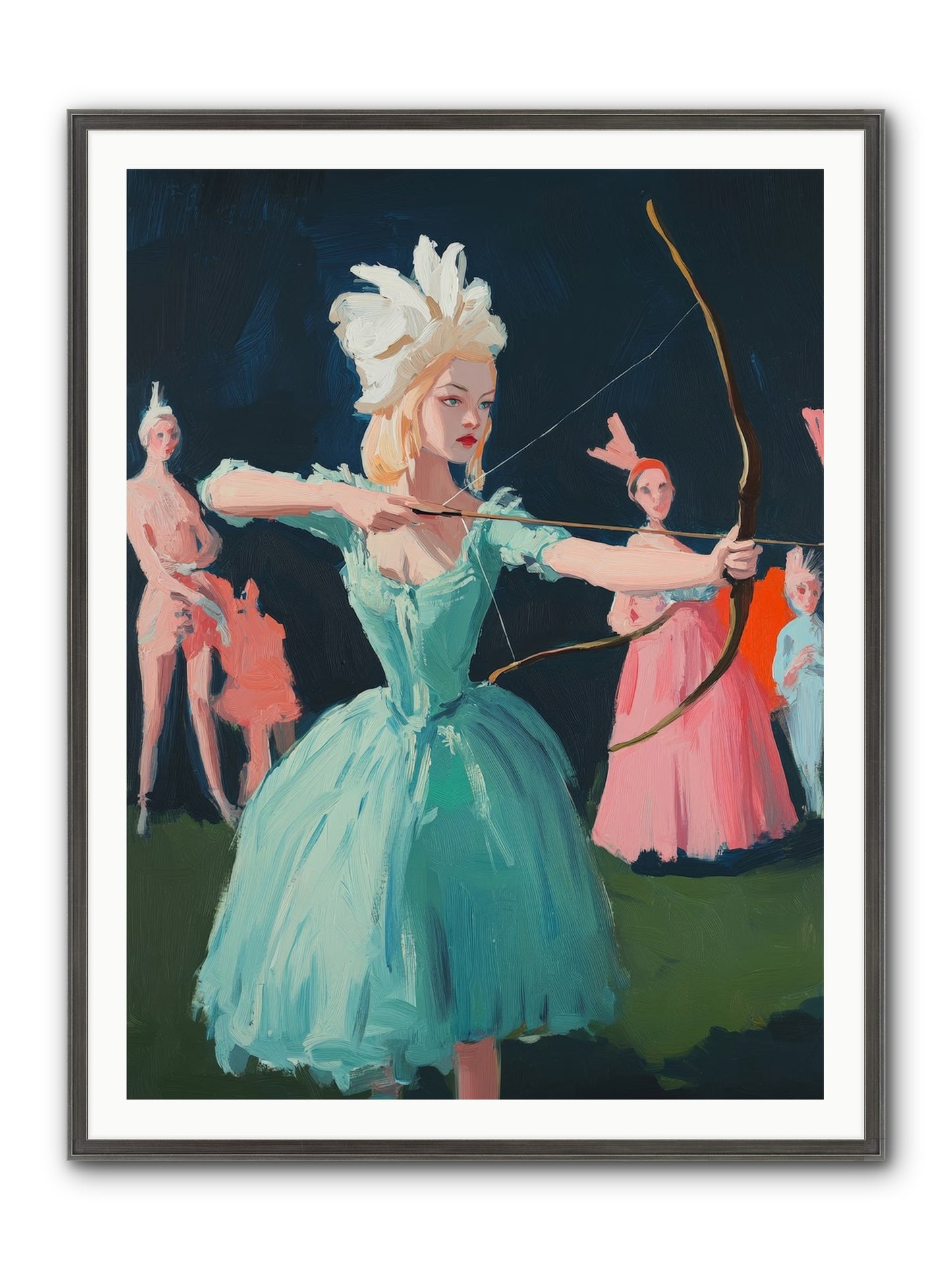 Quiver & Crown Framed Print - Slimwoods Black/Silver 36x48