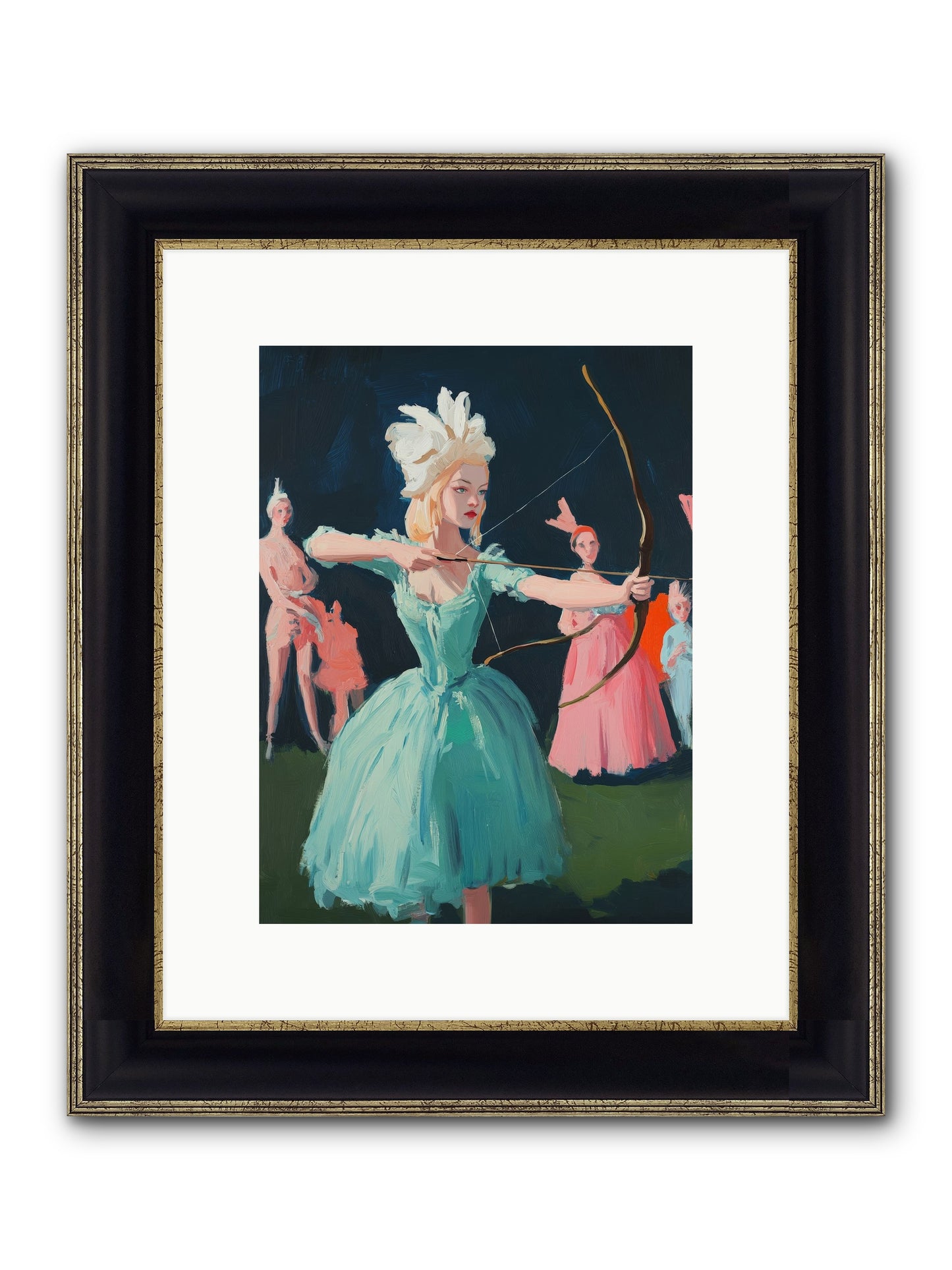 Quiver & Crown Framed Print - Black & Gold 9x12