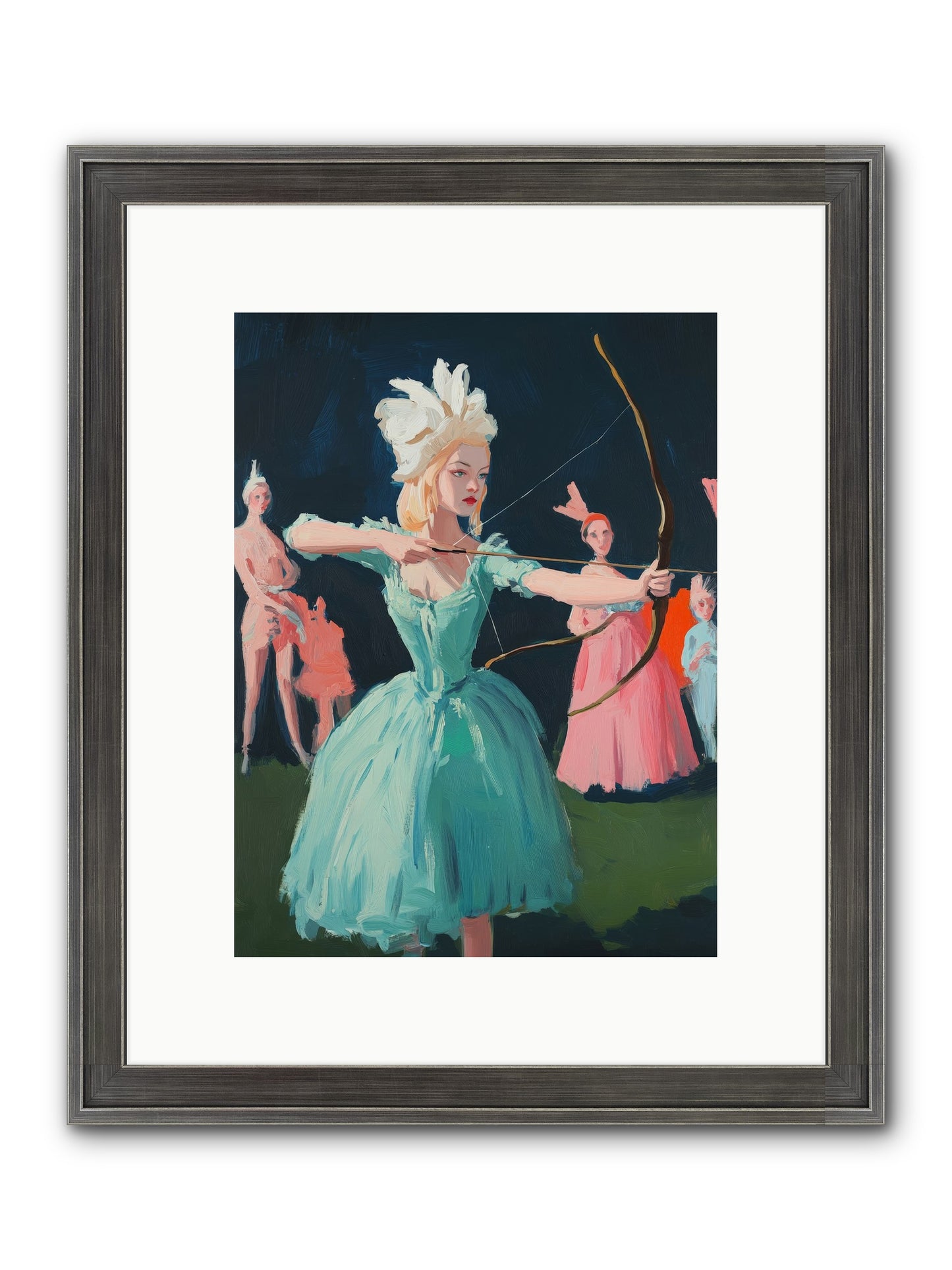 Quiver & Crown Framed Print - Slimwoods Black/Silver 9x12