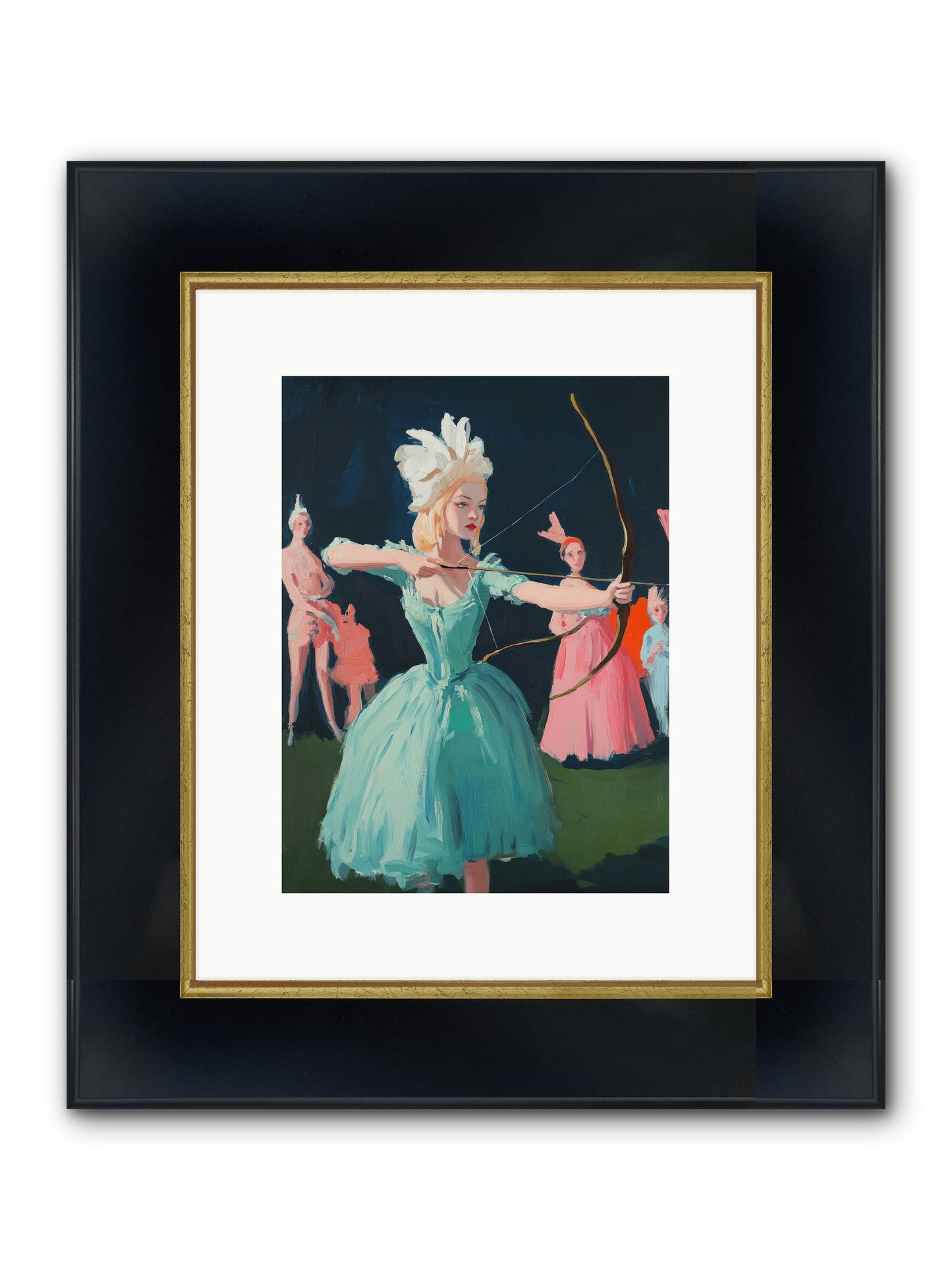 Quiver & Crown Framed Print - Wide Black w/Gold 9x12
