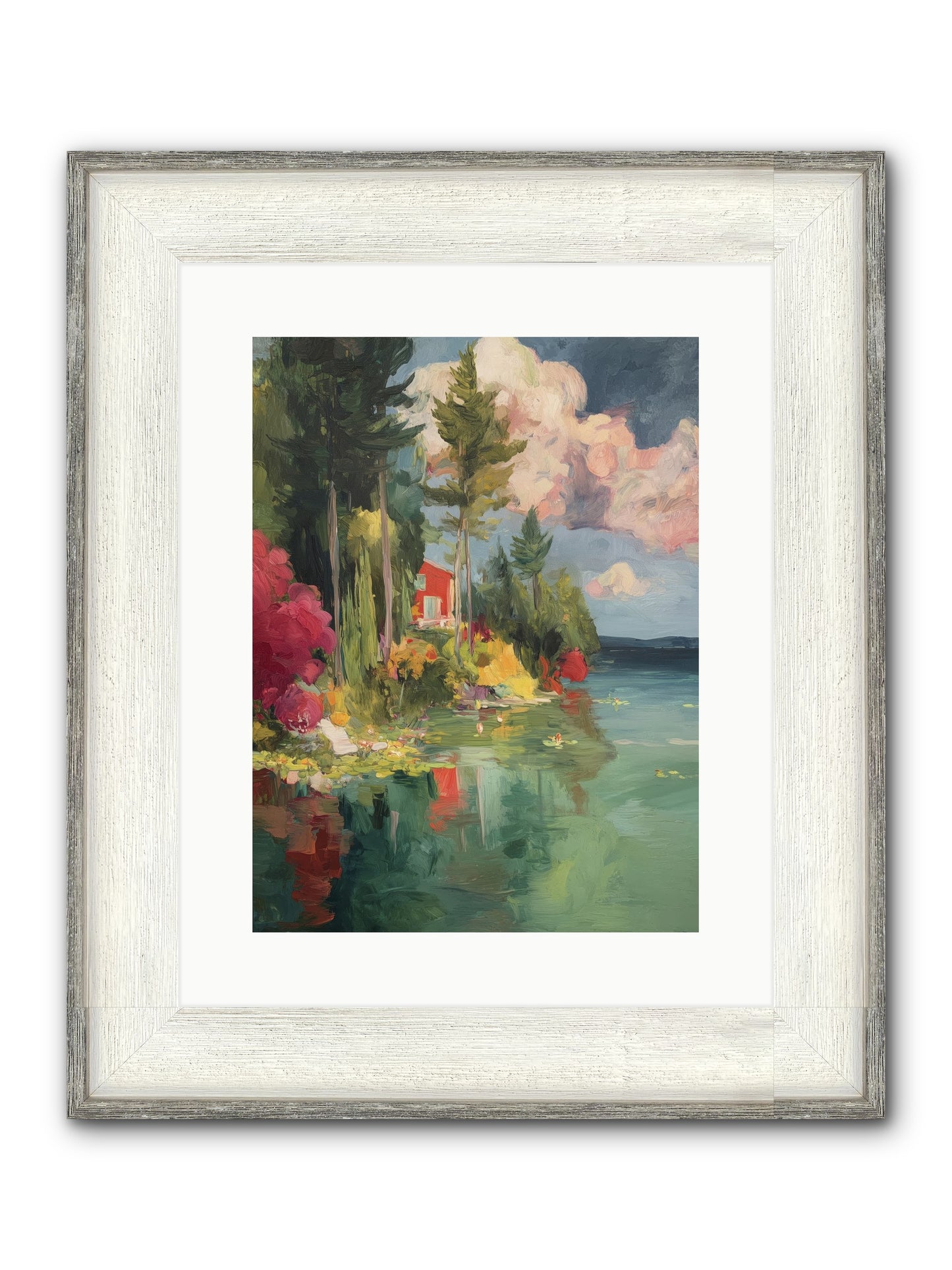 Racing Clouds Framed Print - Driftwood White 12x16