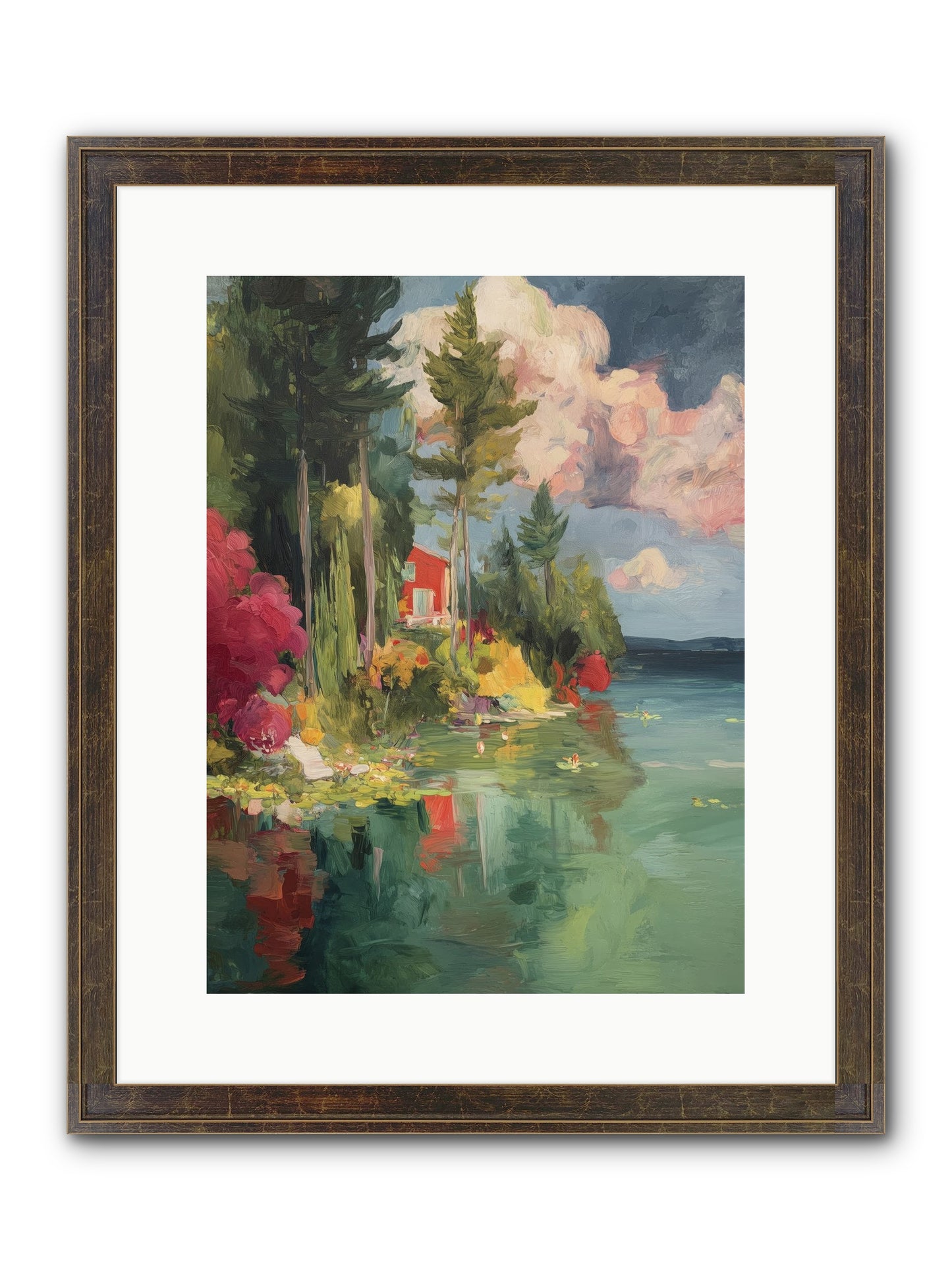 Racing Clouds Framed Print - Slimwoods Black/Gold 12x16