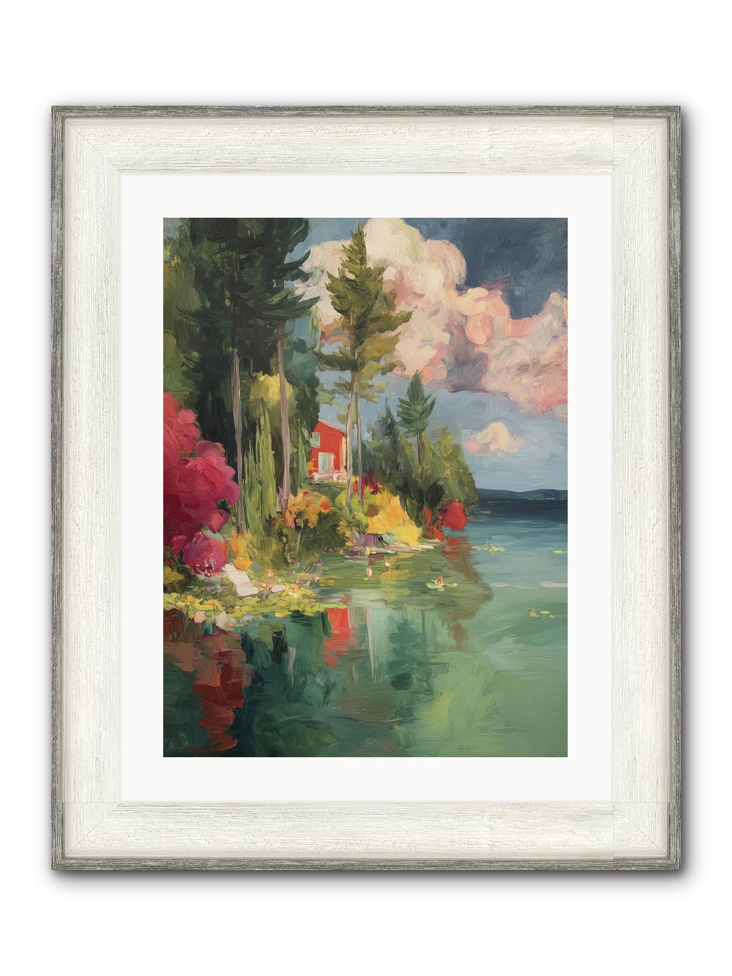Racing Clouds Framed Print - Driftwood White 18x24