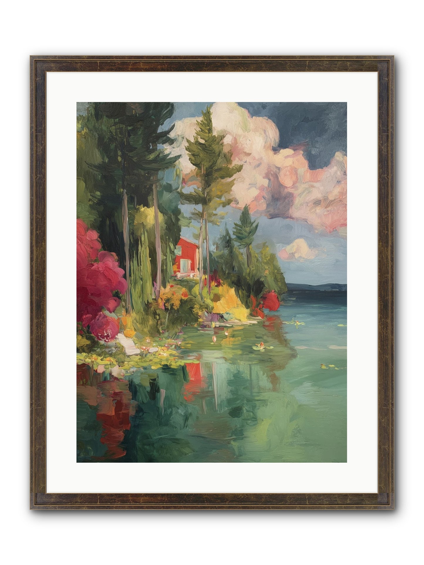 Racing Clouds Framed Print - Slimwoods Black/Gold 18x24