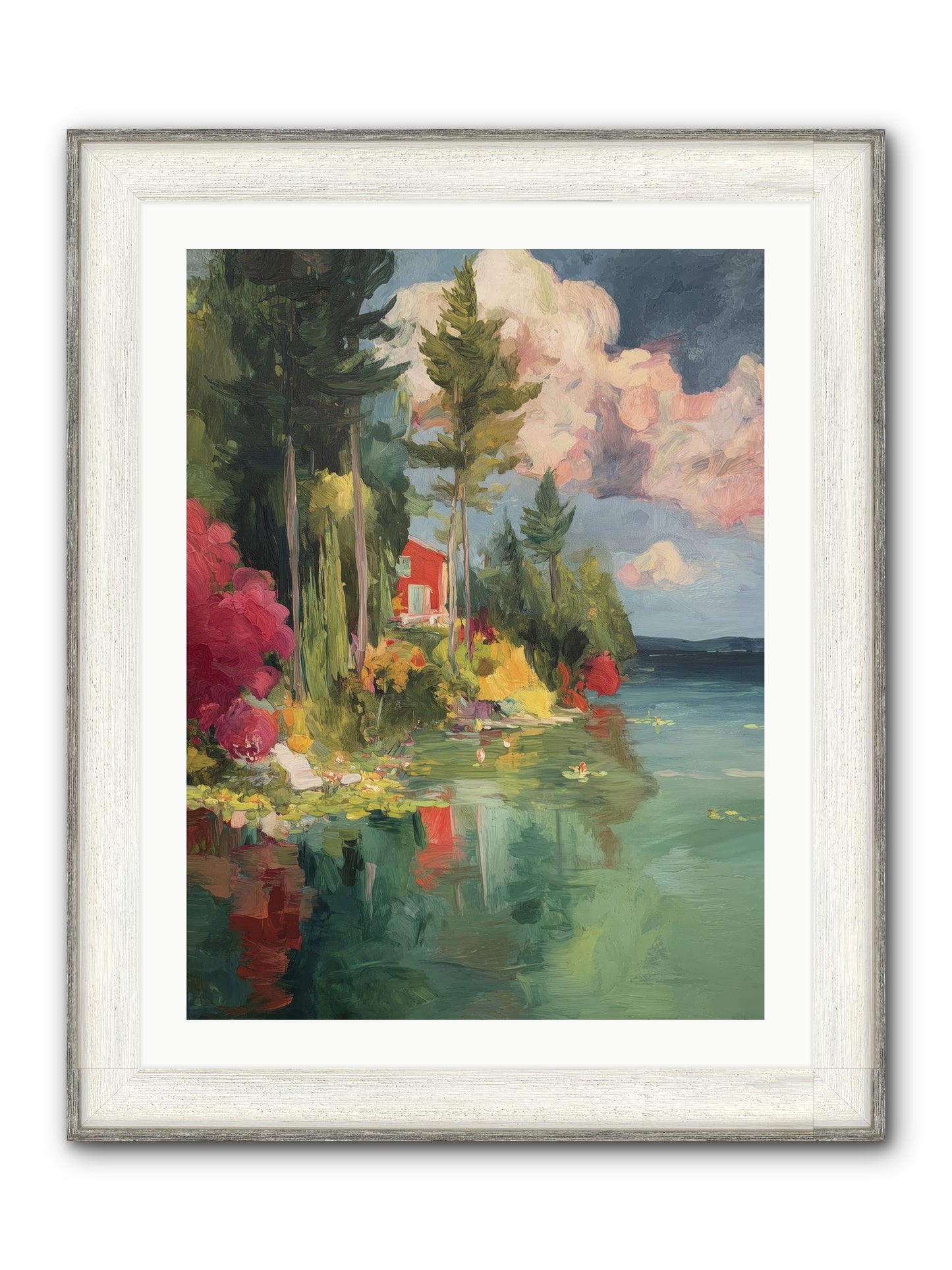 Racing Clouds Framed Print - Driftwood White 24x32