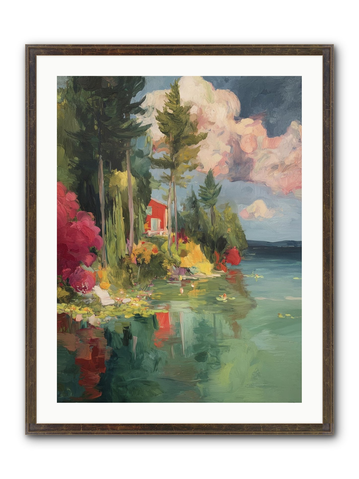 Racing Clouds Framed Print - Slimwoods Black/Gold 24x32