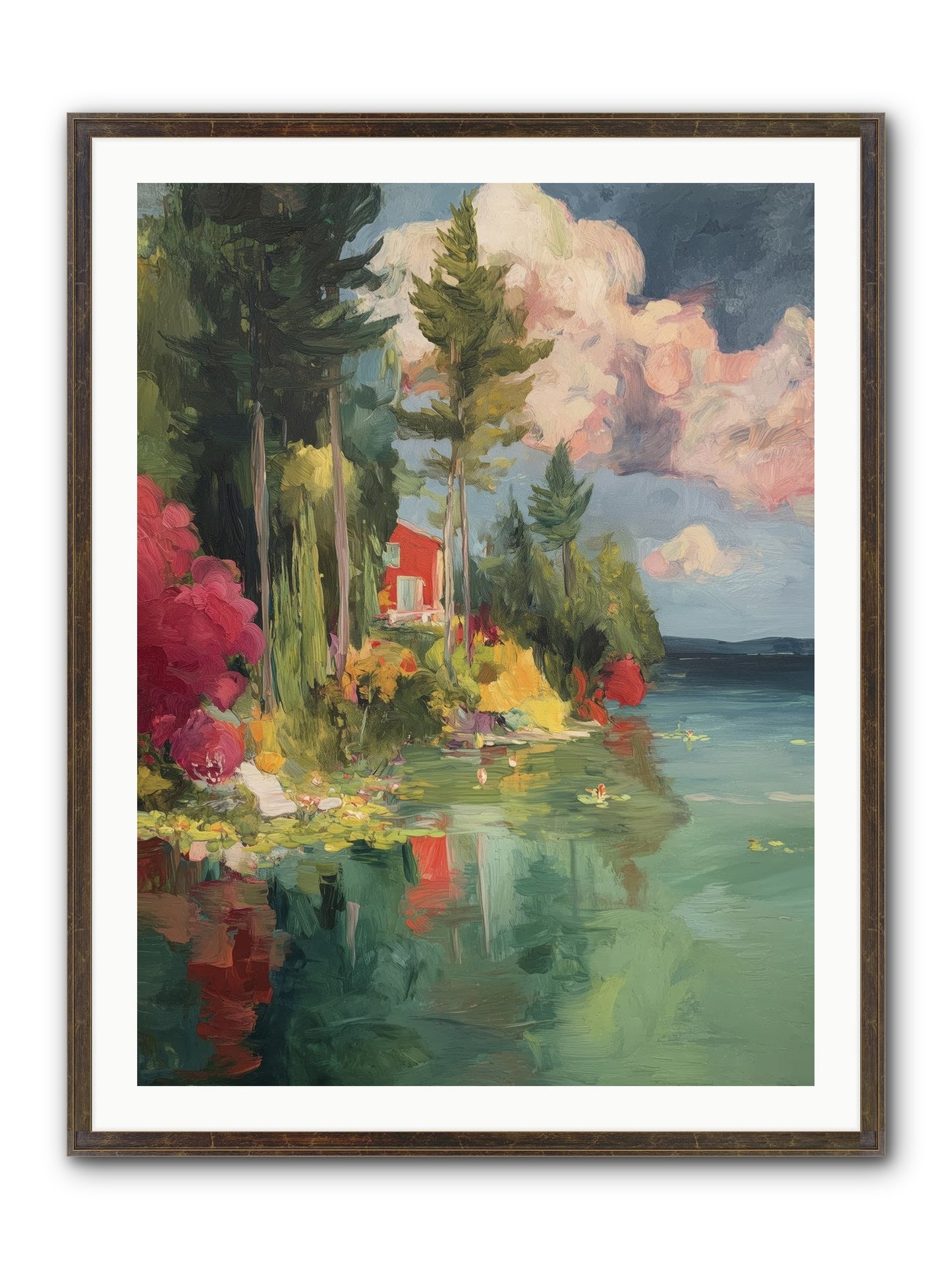 Racing Clouds Framed Print - Slimwoods Black/Gold 30x40