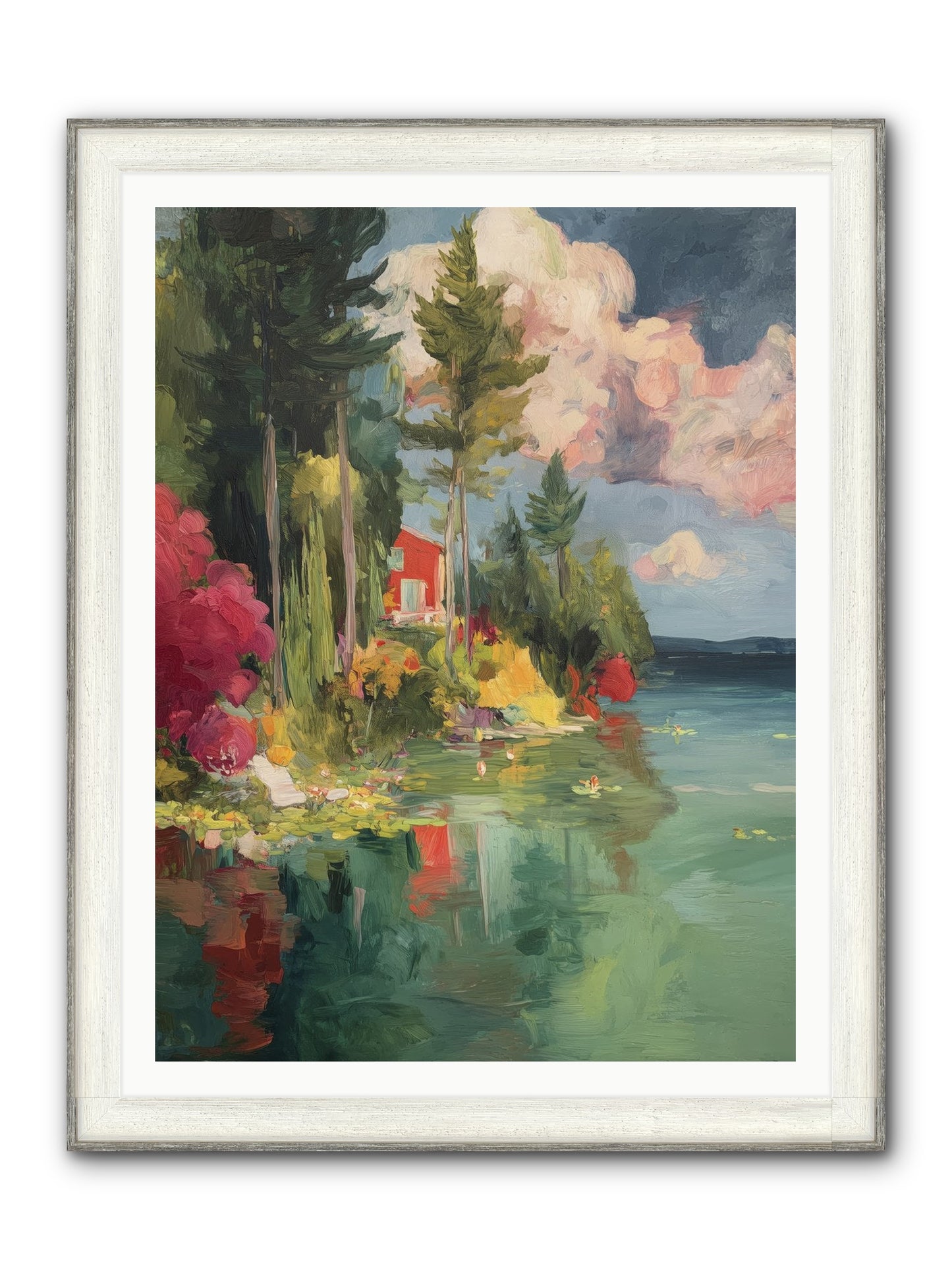 Racing Clouds Framed Print - Driftwood White 36x48