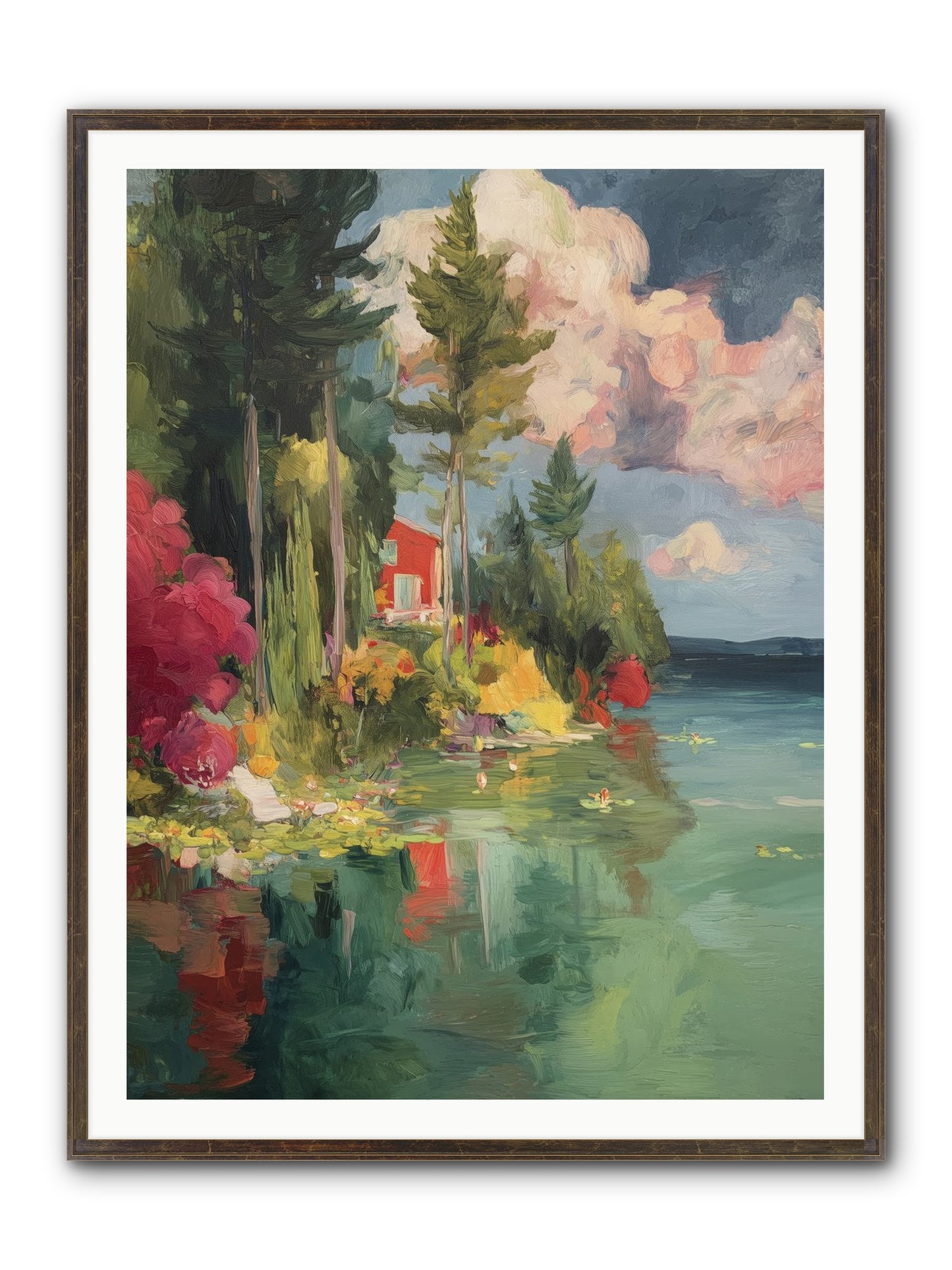 Racing Clouds Framed Print - Slimwoods Black/Gold 36x48