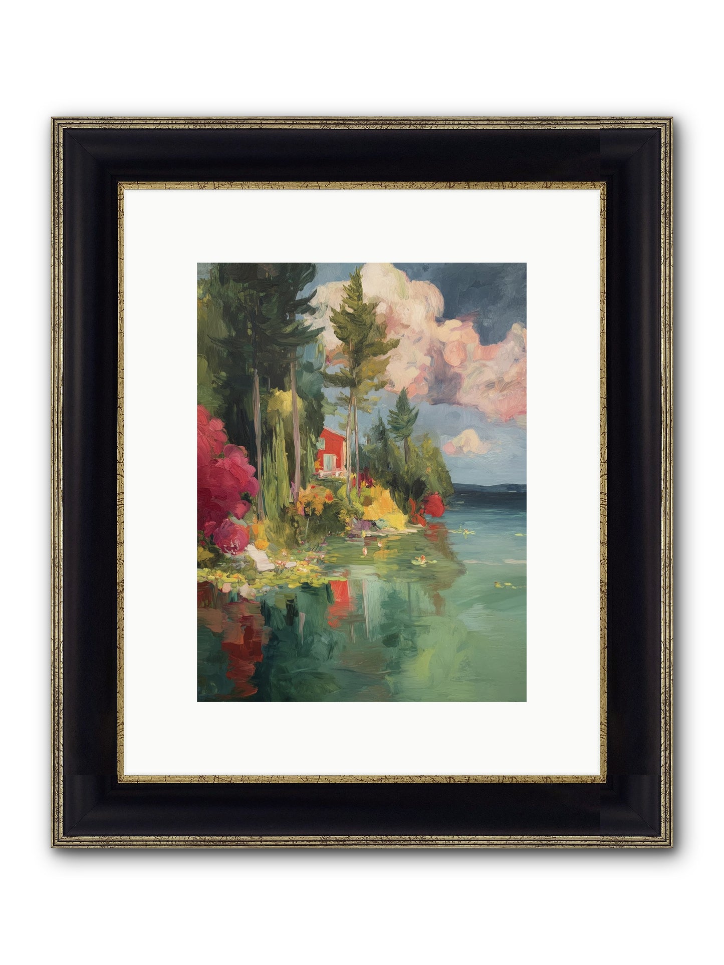 Racing Clouds Framed Print - Black & Gold 9x12