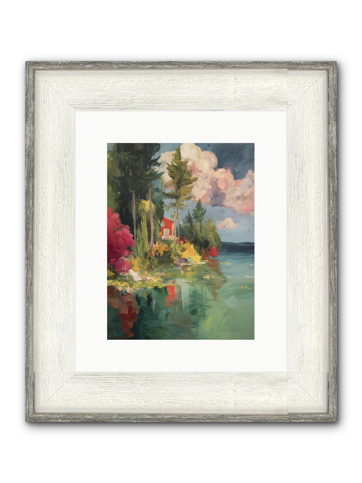 Racing Clouds Framed Print - Driftwood White 9x12