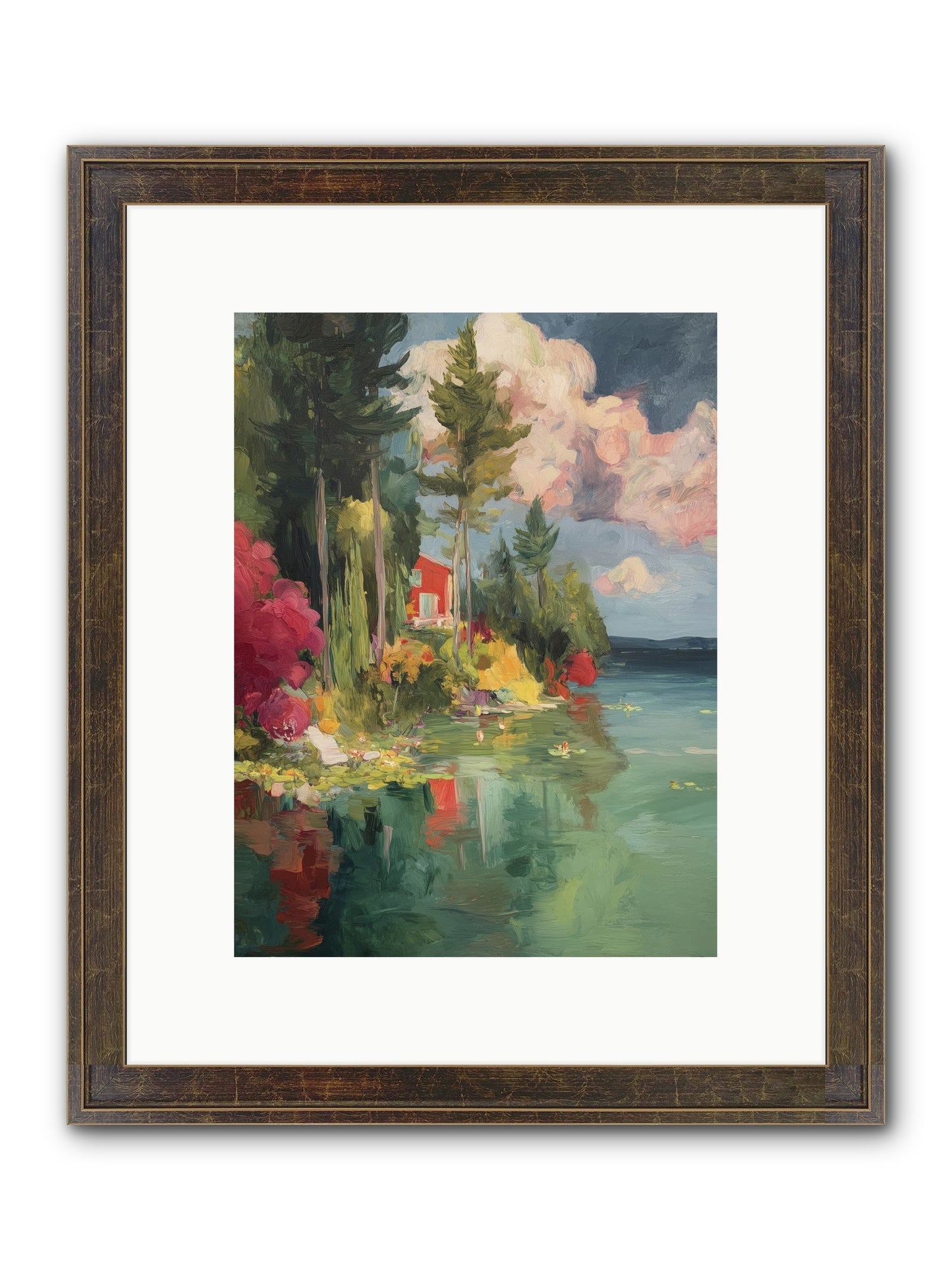 Racing Clouds Framed Print - Slimwoods Black/Gold 9x12