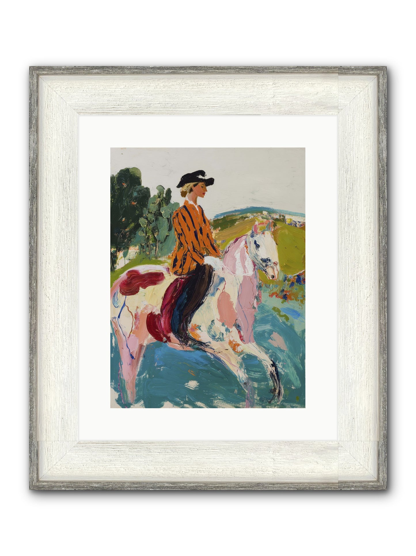 Racing Past Stone & Vine Framed Print - Driftwood White 12x16