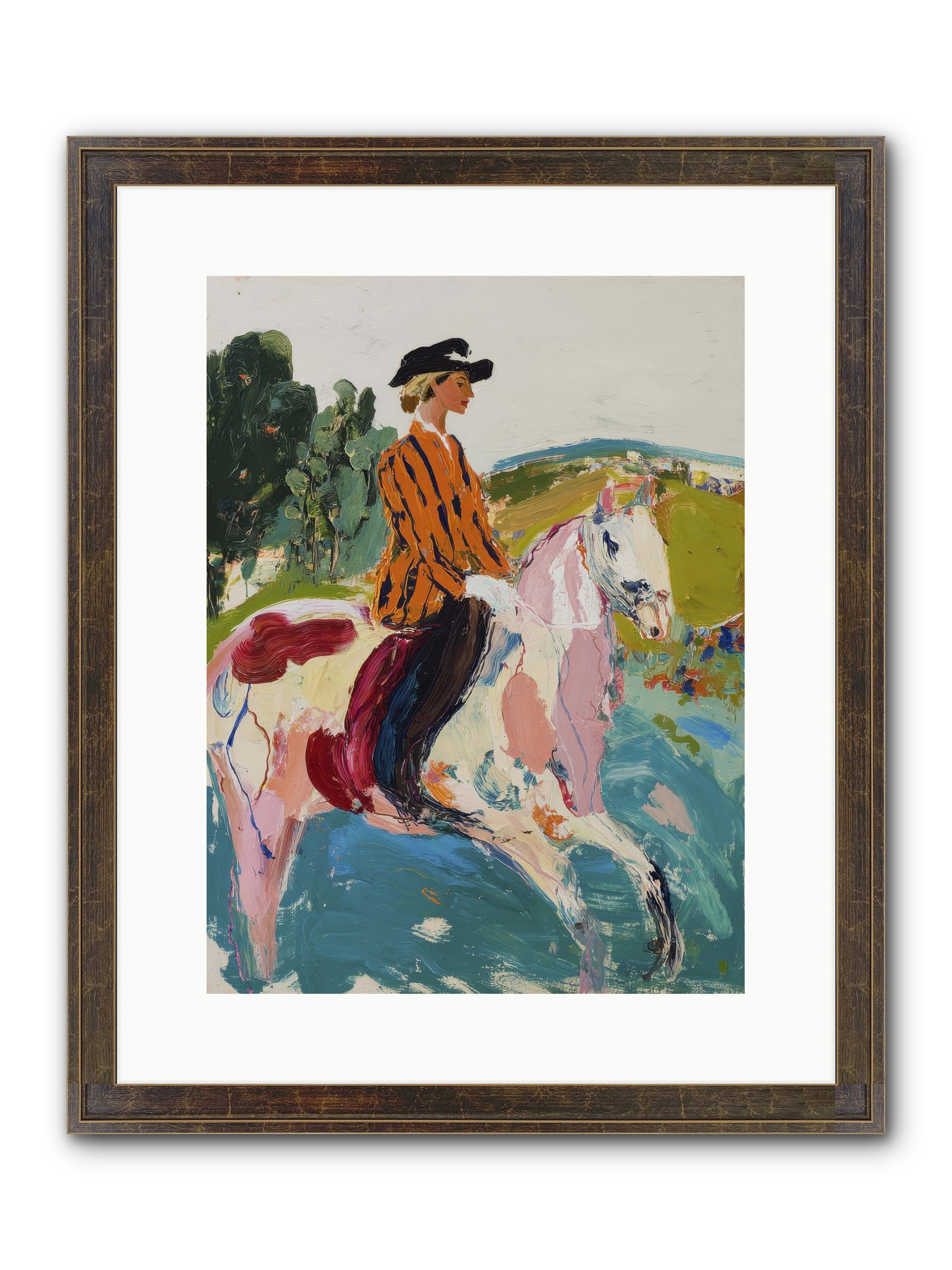 Racing Past Stone & Vine Framed Print - Slimwoods Black/Gold 12x16