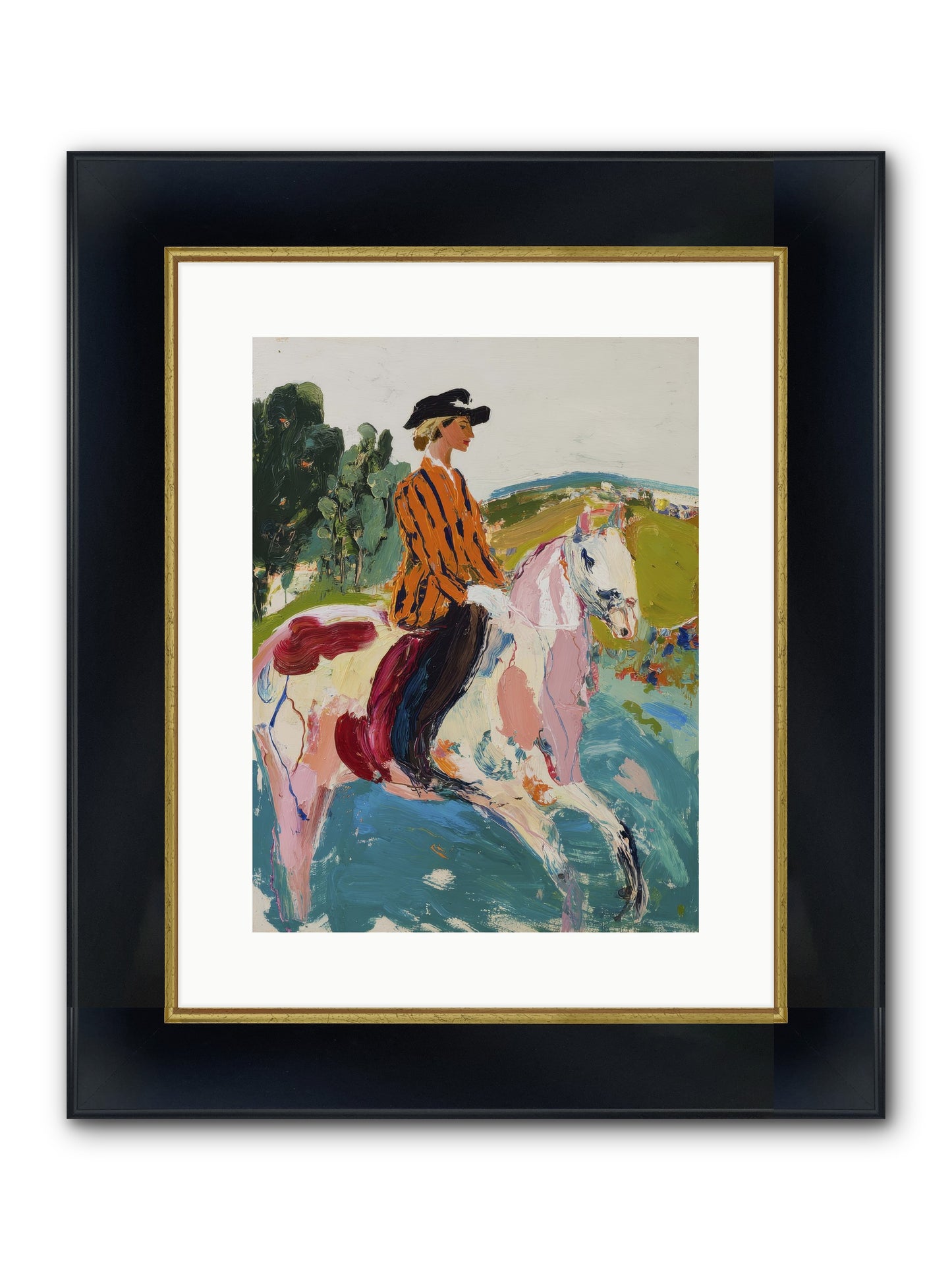 Racing Past Stone & Vine Framed Print - Wide Black w/Gold 12x16