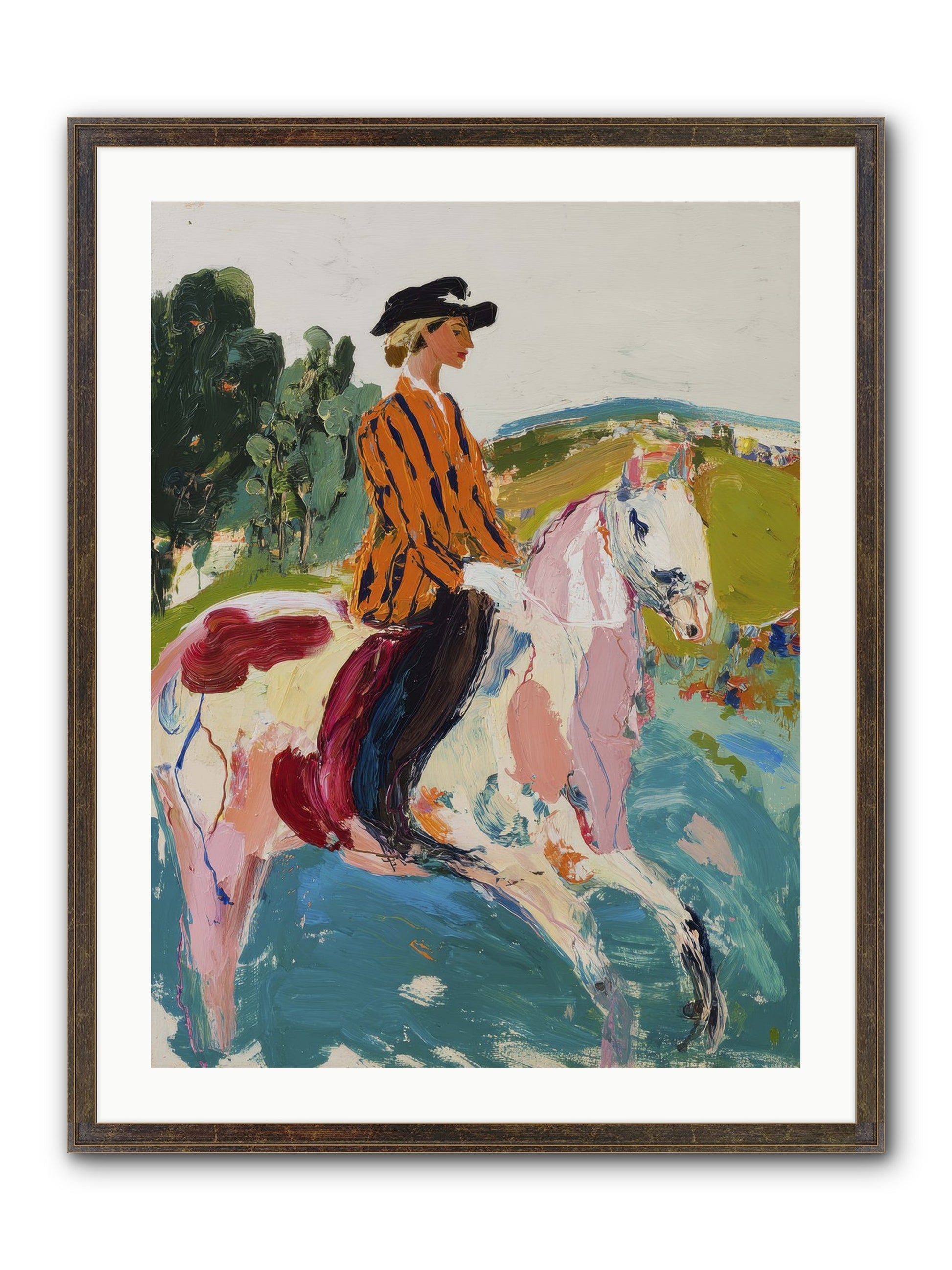 Racing Past Stone & Vine Framed Print - Slimwoods Black/Gold 24x32