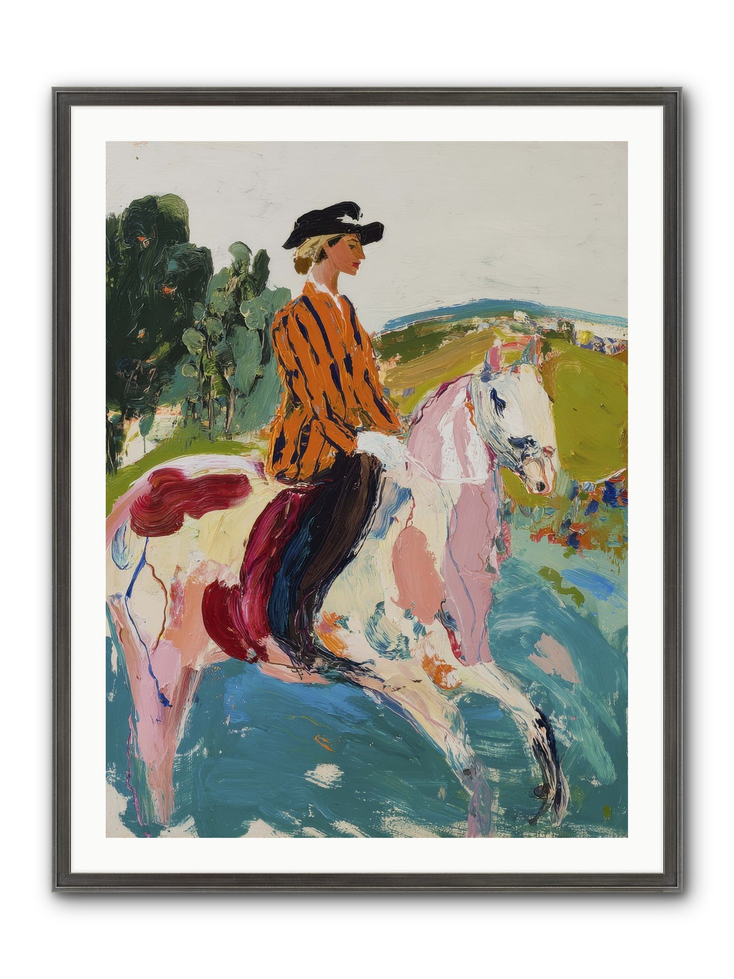 Racing Past Stone & Vine Framed Print - Slimwoods Black/Silver 30x40