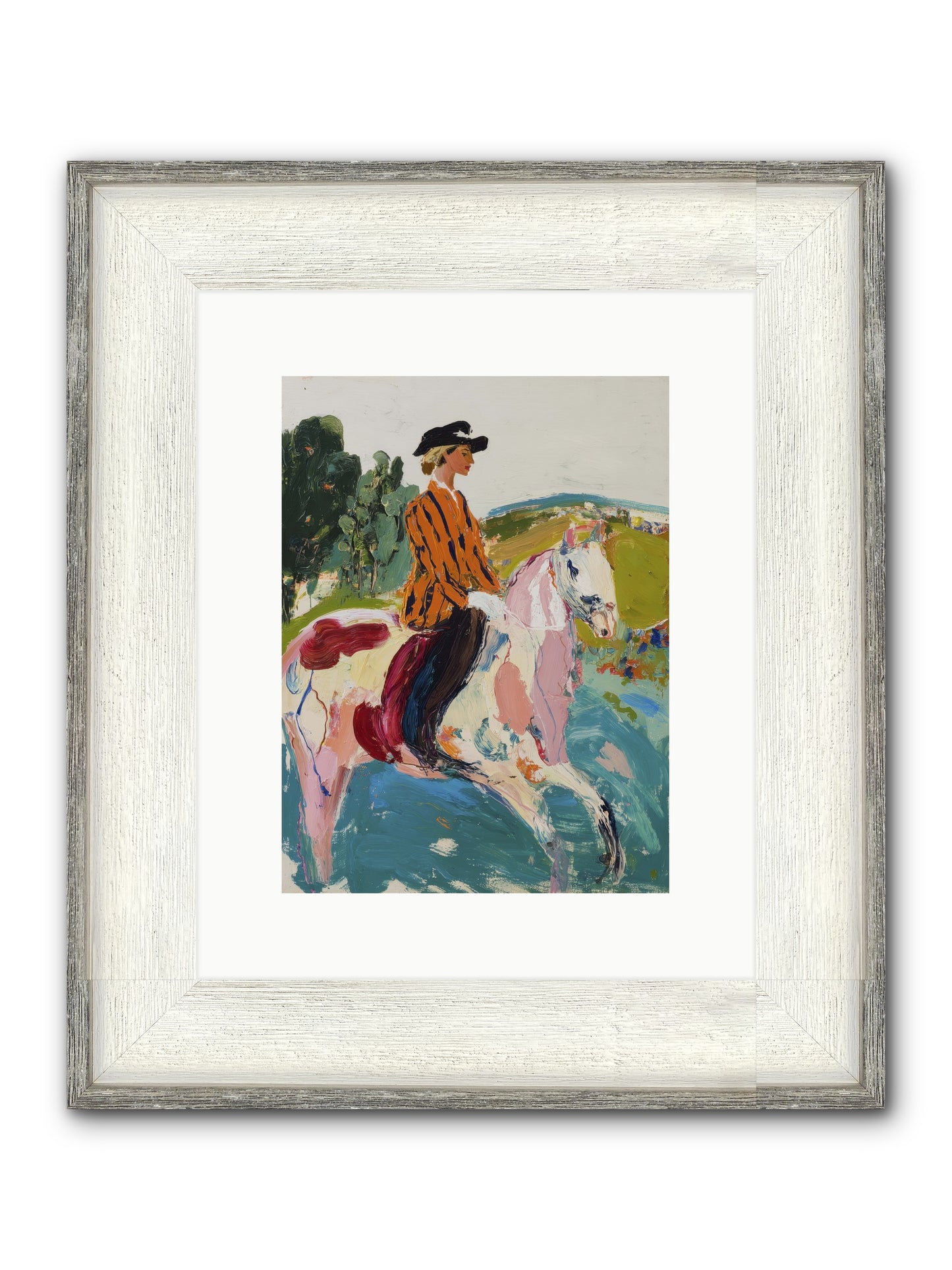 Racing Past Stone & Vine Framed Print - Driftwood White 9x12