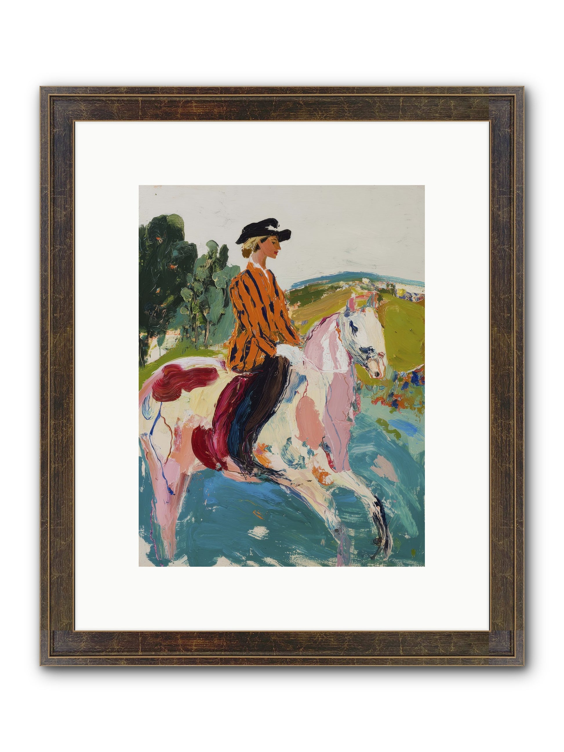 Racing Past Stone & Vine Framed Print - Slimwoods Black/Gold 9x12