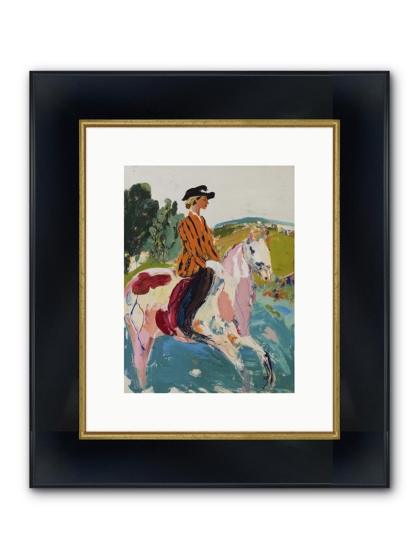 Racing Past Stone & Vine Framed Print - Wide Black w/Gold 9x12
