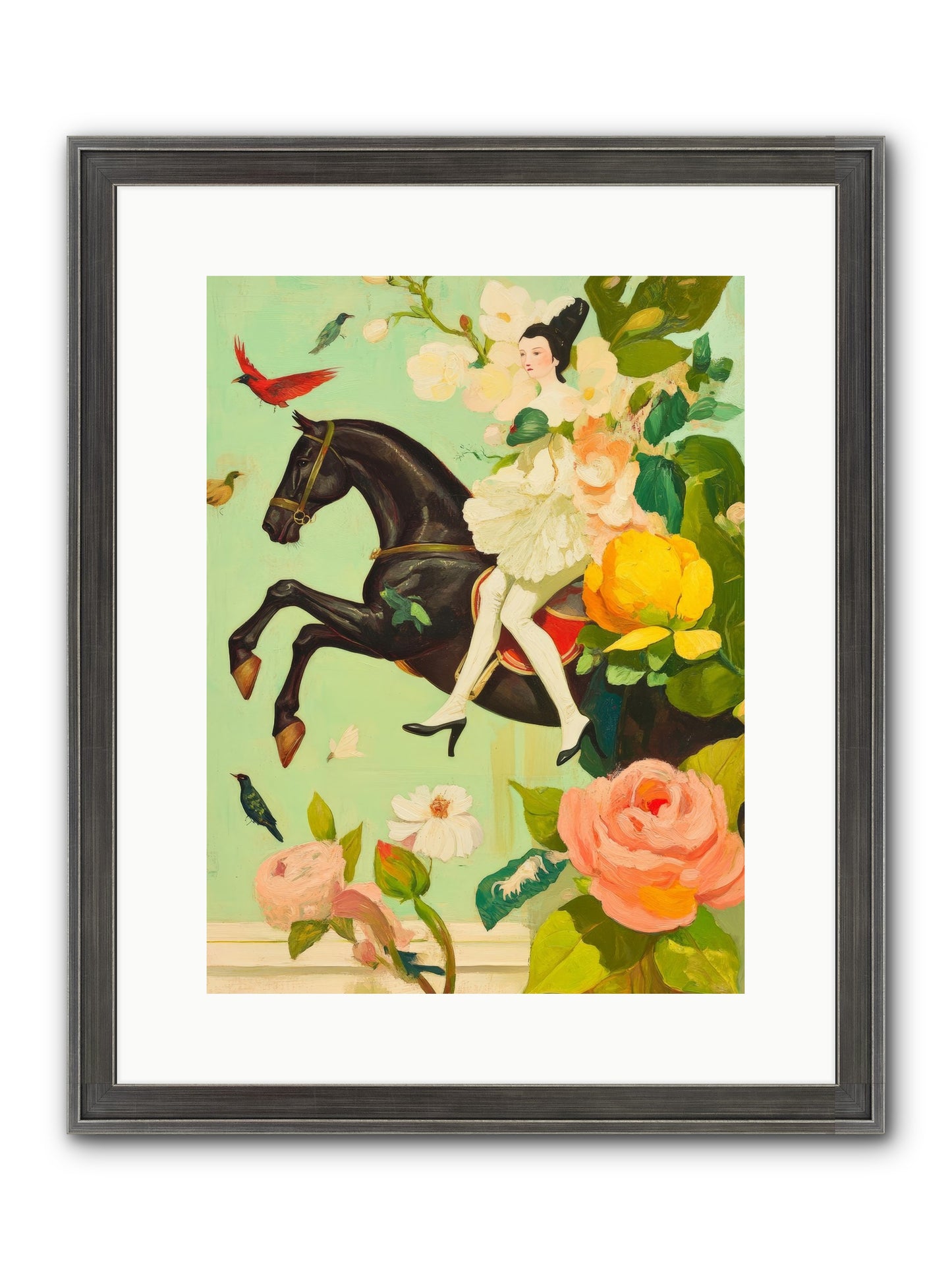 Racing Through Bloom Framed Print - Slimwoods Black/Silver 12x16